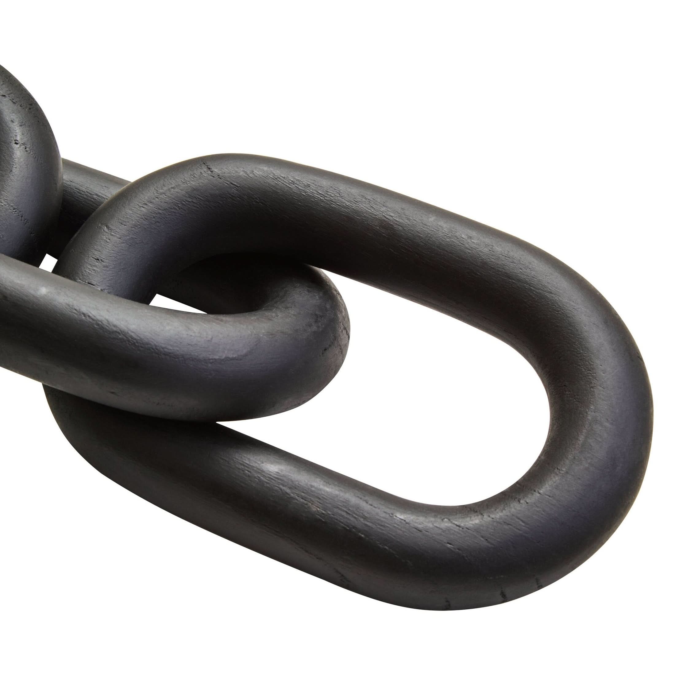 Cato Black Wood 5 Link Table Decor Chain   Nicholas John Interiors