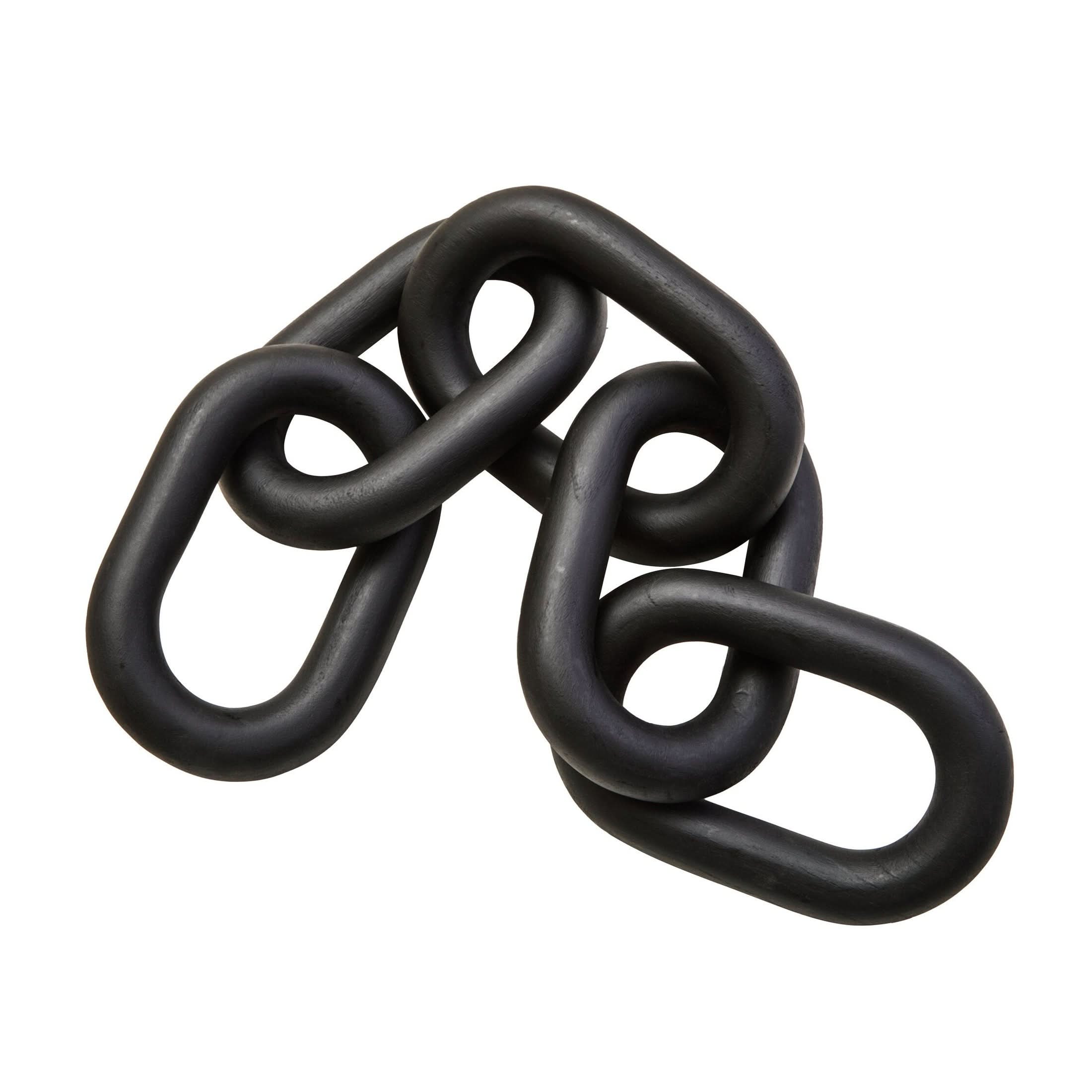 Cato Black Wood 5 Link Table Decor Chain   Nicholas John Interiors