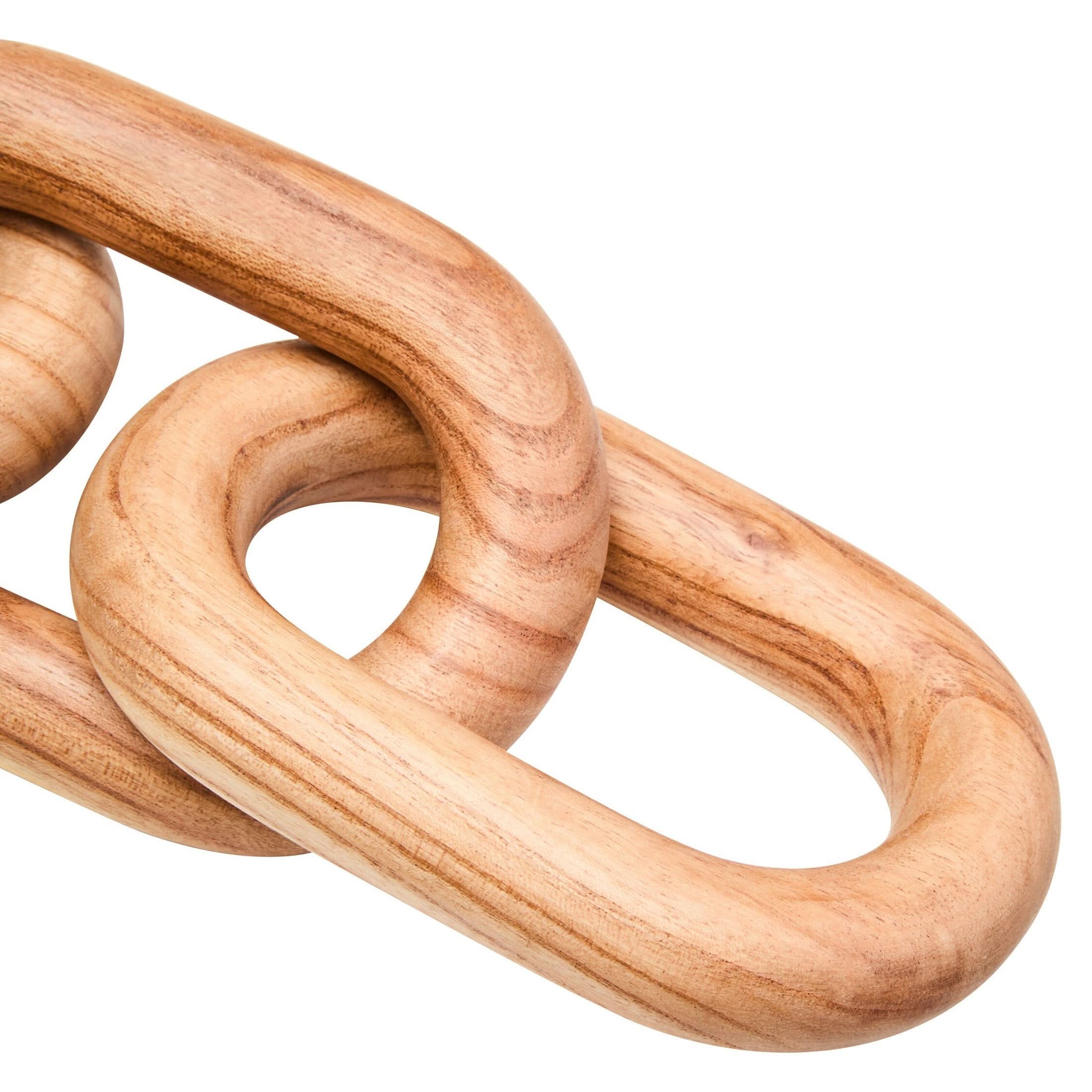 Cato Natural Wood 5 Link Table Decor Chain   Nicholas John Interiors