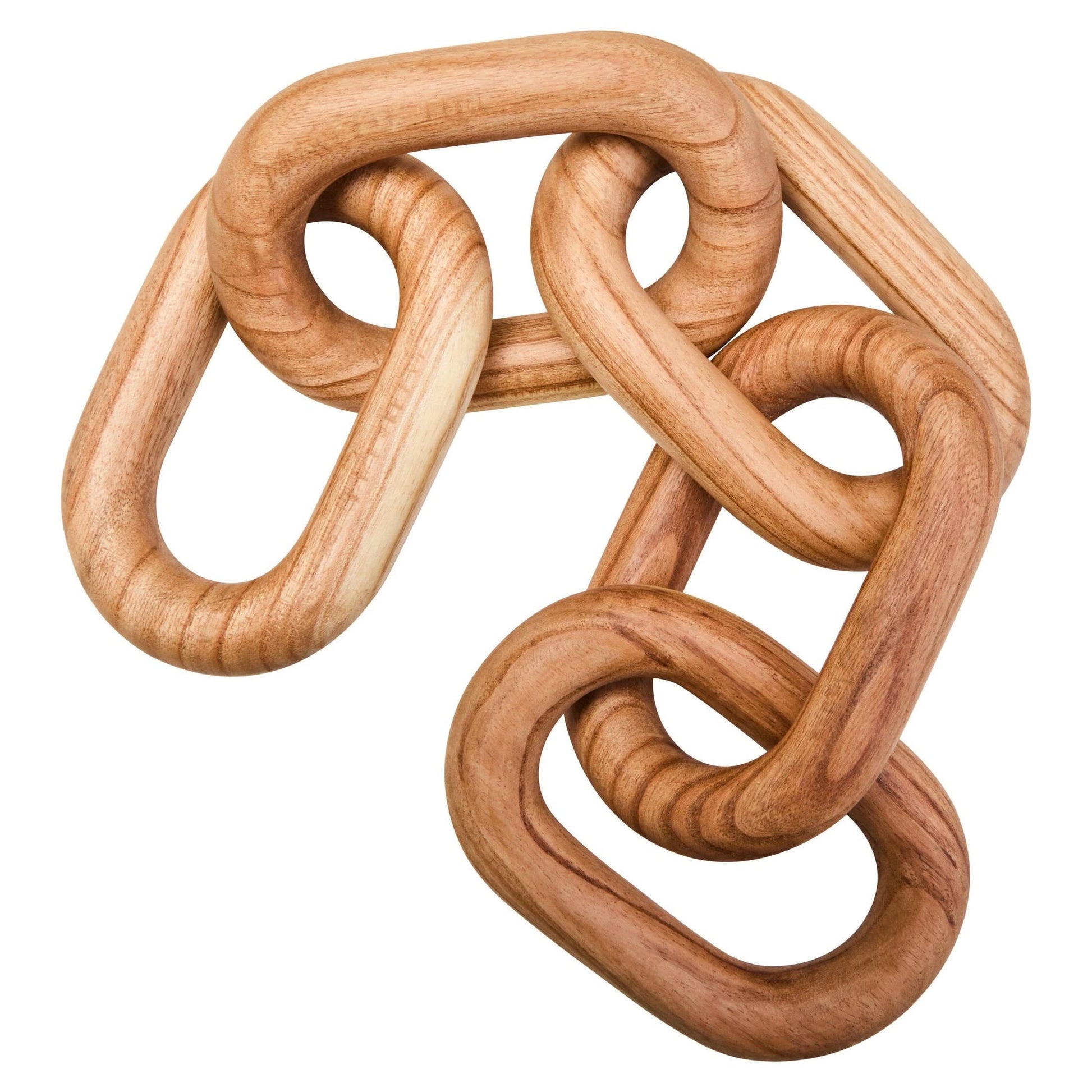 Cato Natural Wood 5 Link Table Decor Chain   Nicholas John Interiors