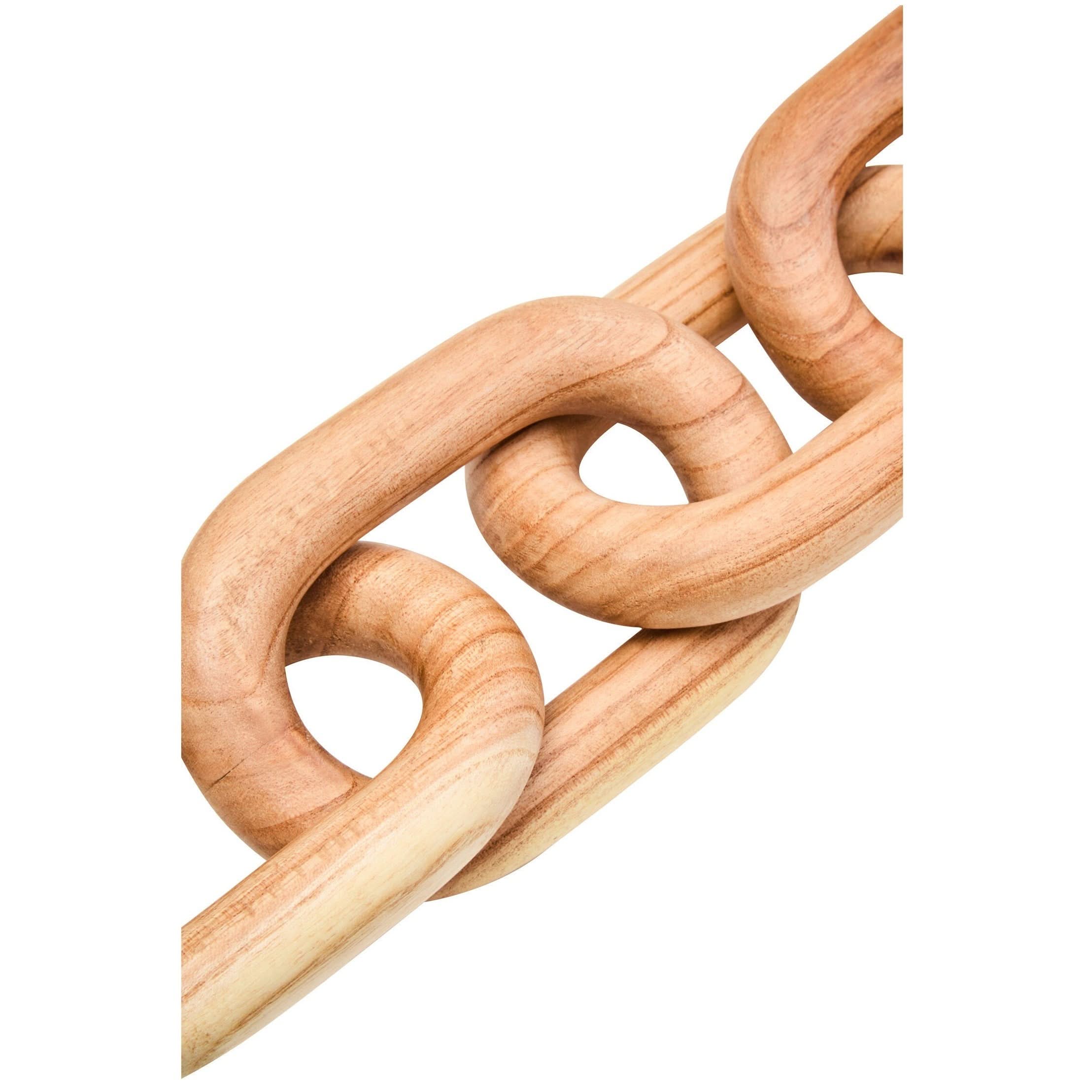 Cato Natural Wood 5 Link Table Decor Chain   Nicholas John Interiors