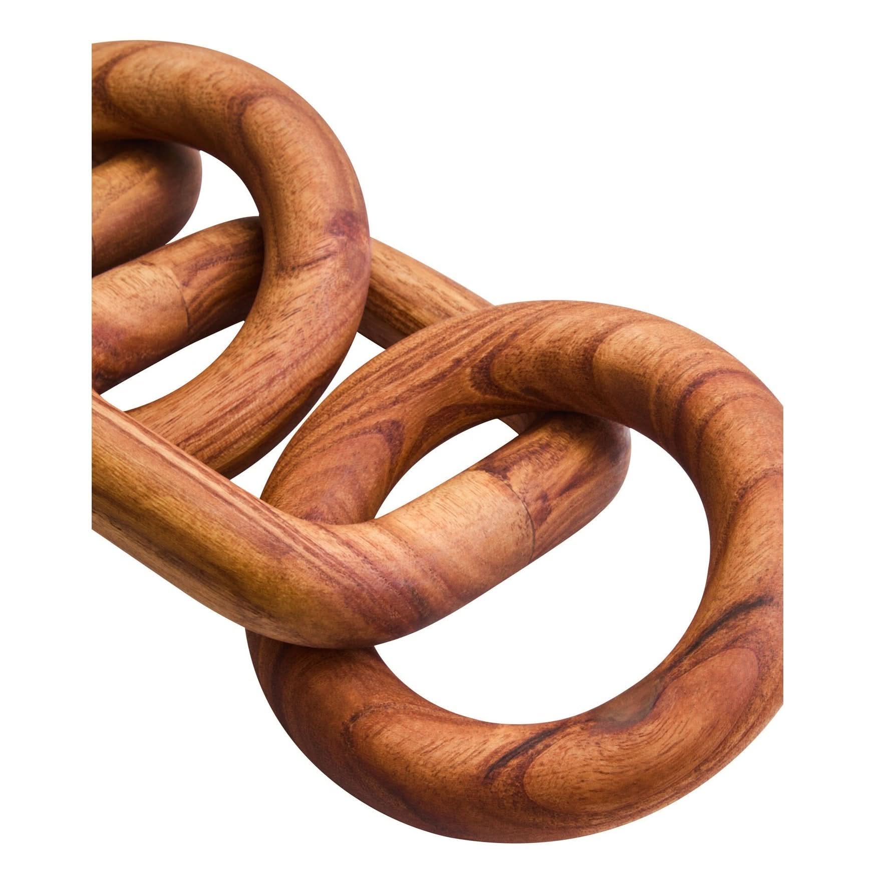 Cato Brown Wood Five Link Table Decor Chain   Nicholas John Interiors