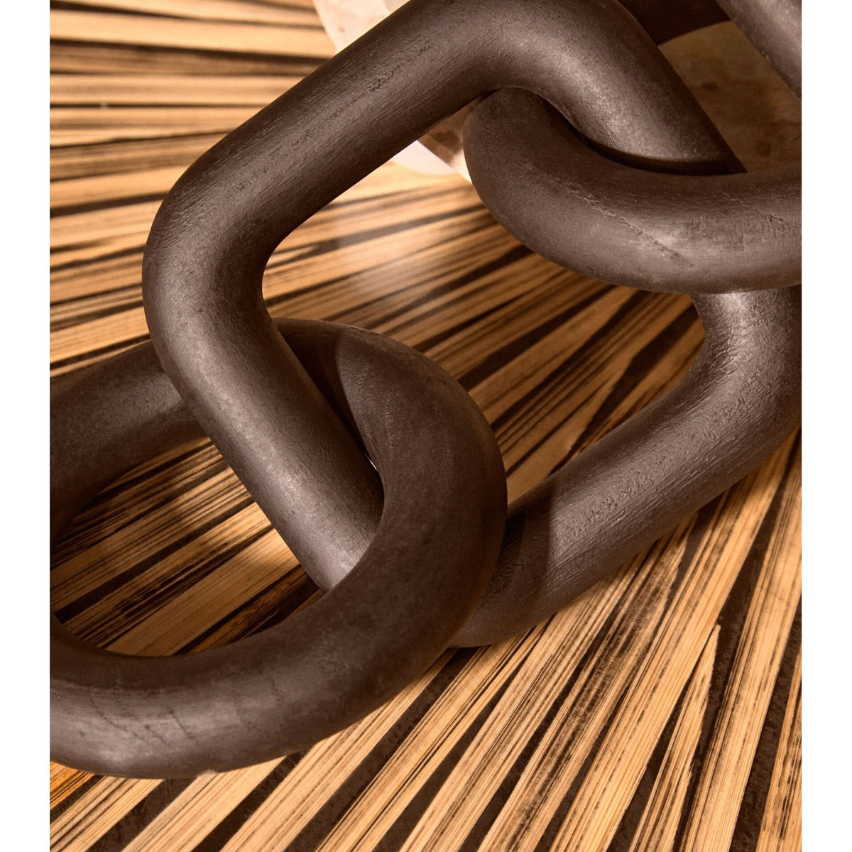 Cato Black Wood Five Link Table Decor Chain   Nicholas John Interiors