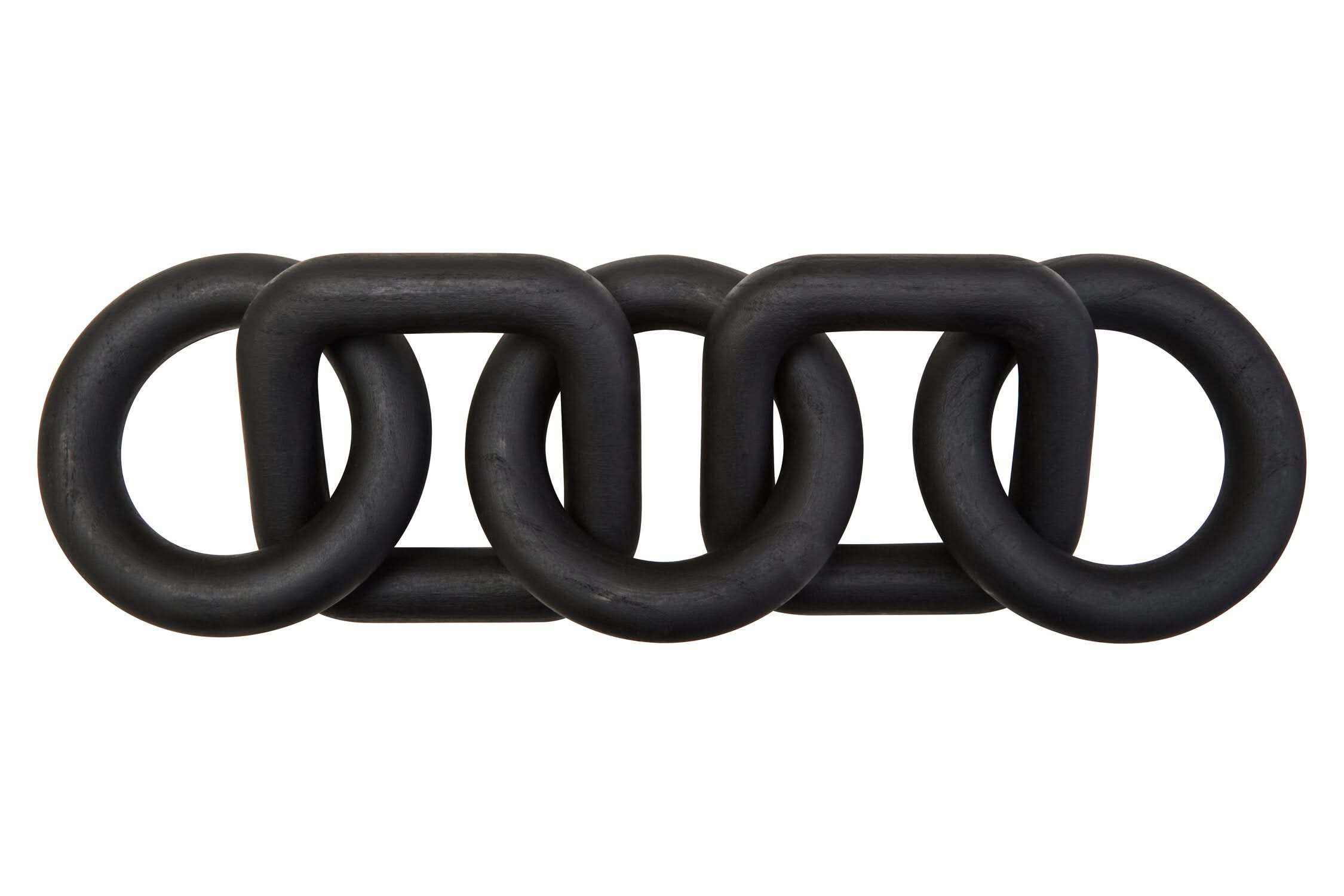 Cato Black Wood Five Link Table Decor Chain   Nicholas John Interiors