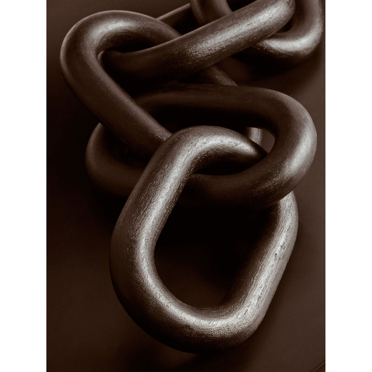 Cato Black Wood Five Link Table Decor Chain   Nicholas John Interiors