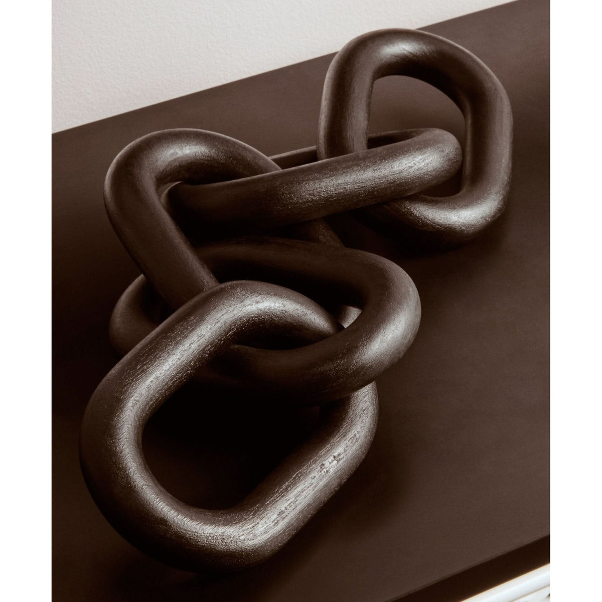 Cato Black Wood Five Link Table Decor Chain   Nicholas John Interiors