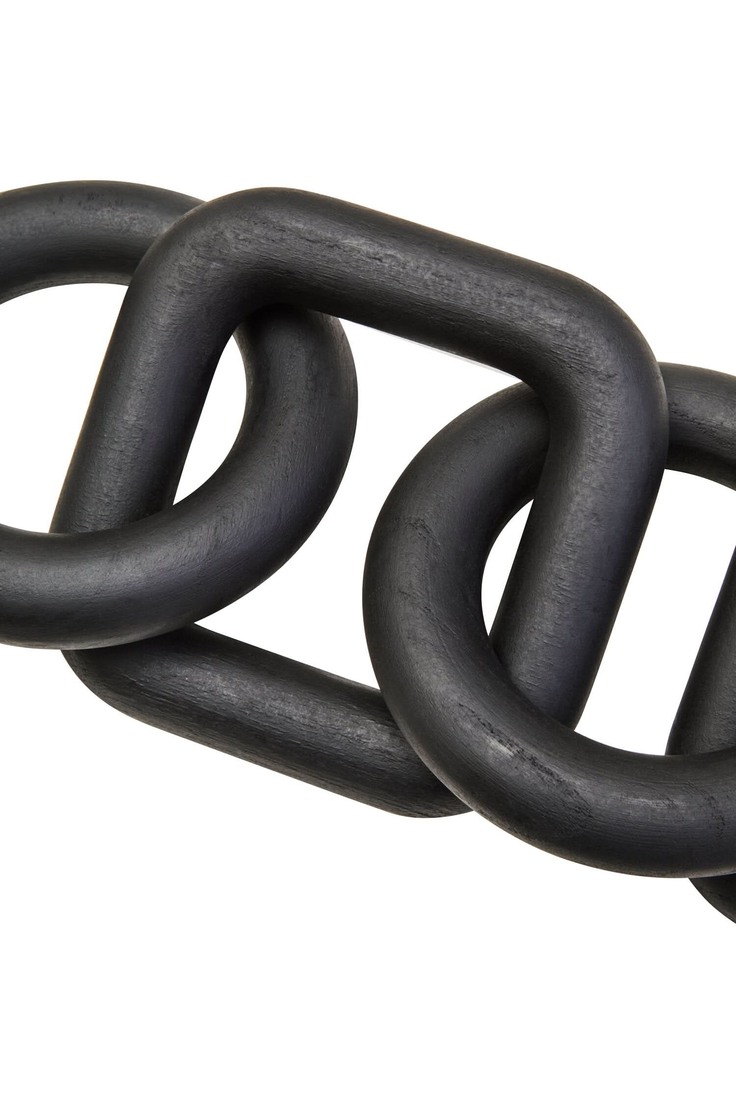 Cato Black Wood Five Link Table Decor Chain   Nicholas John Interiors