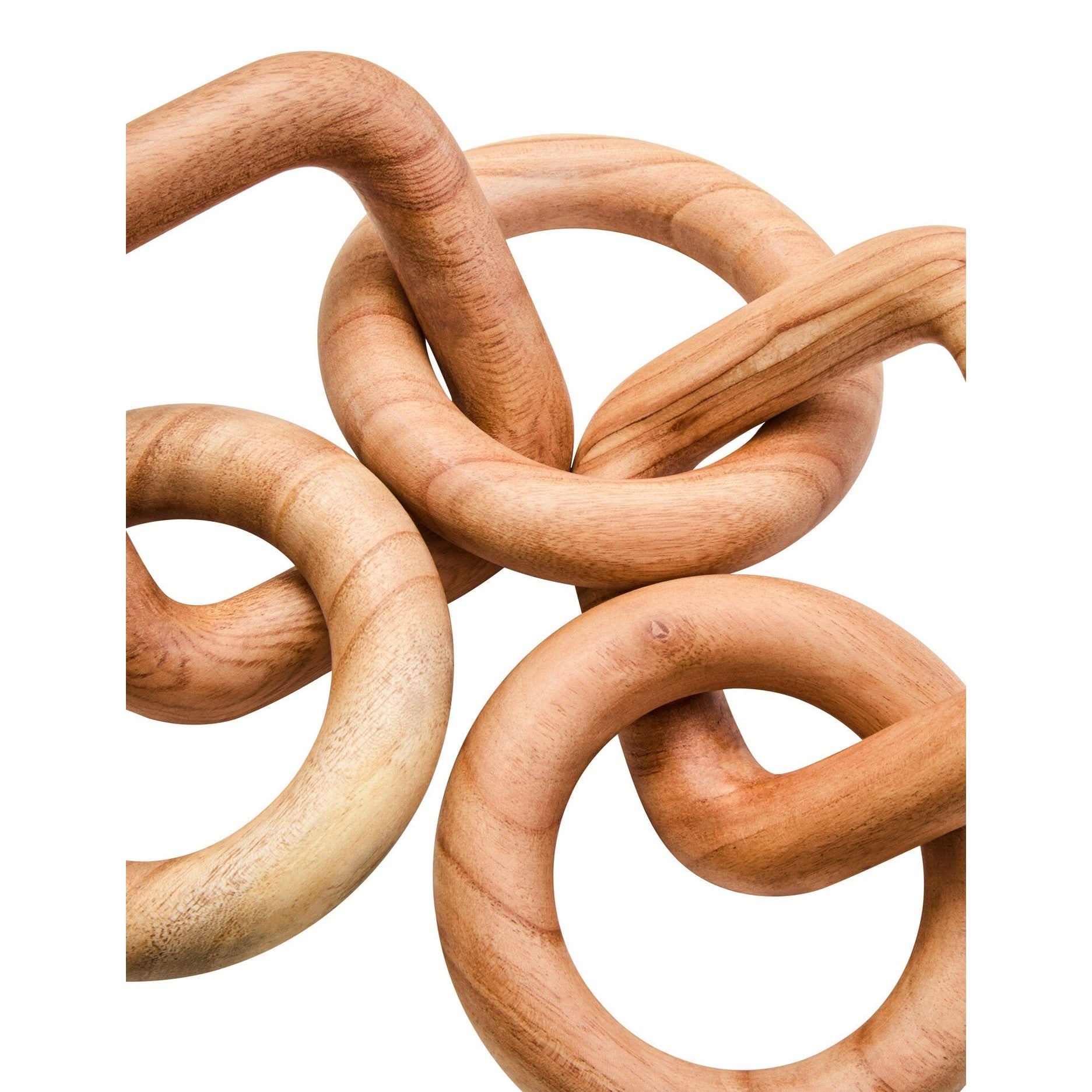 Cato Natural Wood Five Link Table Decor Chain   Nicholas John Interiors