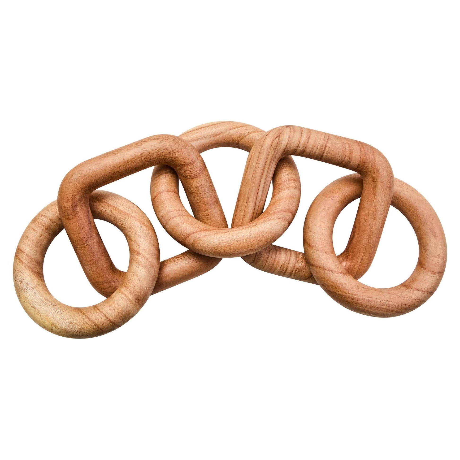 Cato Natural Wood Five Link Table Decor Chain   Nicholas John Interiors
