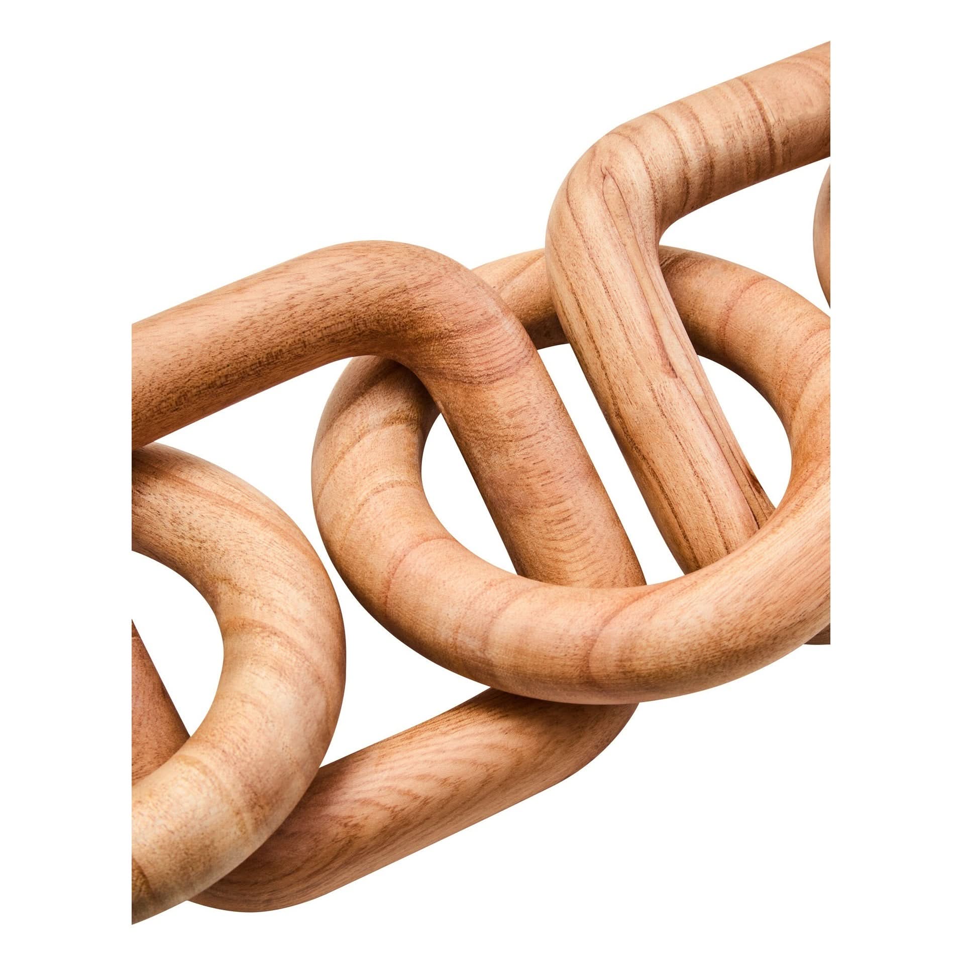 Cato Natural Wood Five Link Table Decor Chain   Nicholas John Interiors