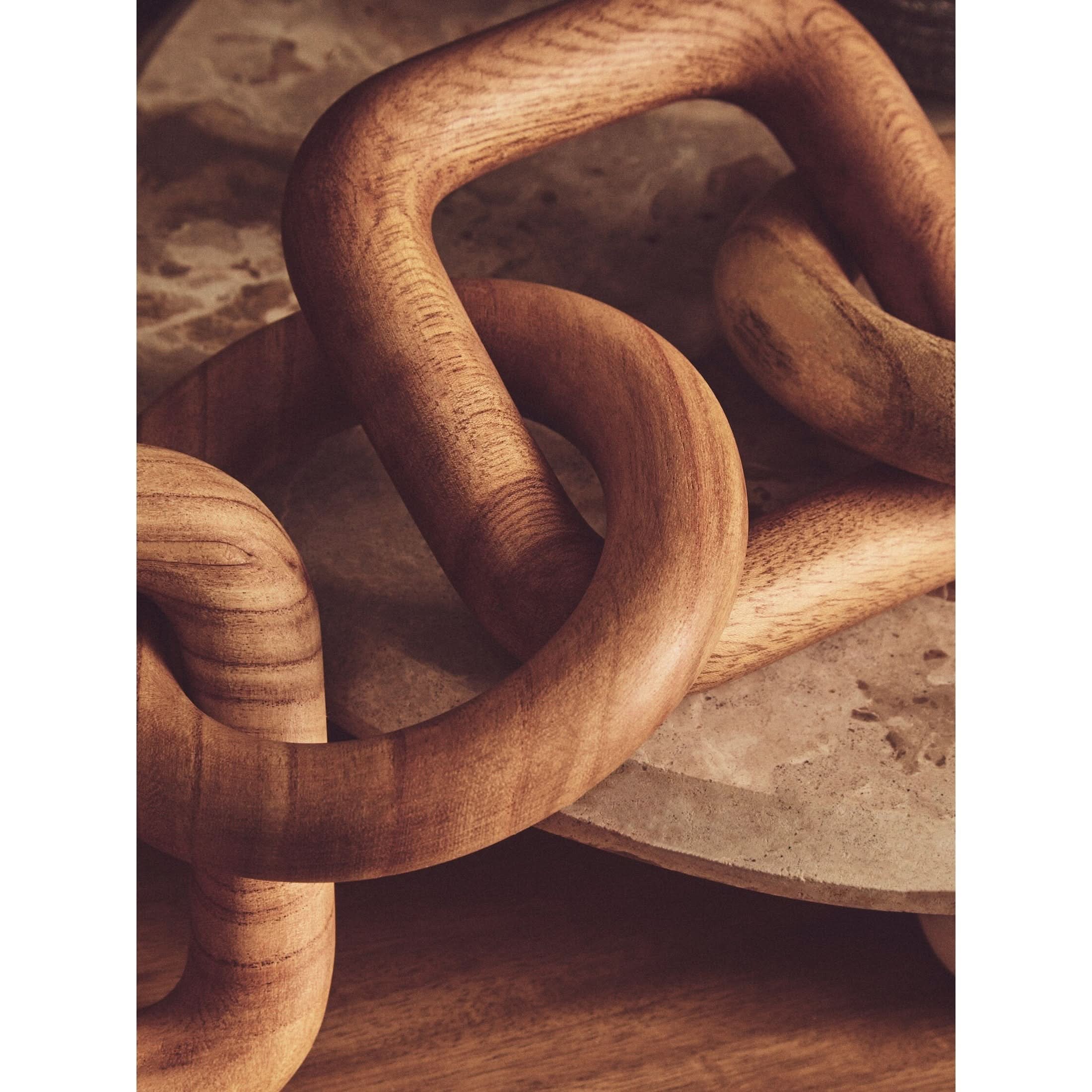 Cato Natural Wood Five Link Table Decor Chain   Nicholas John Interiors