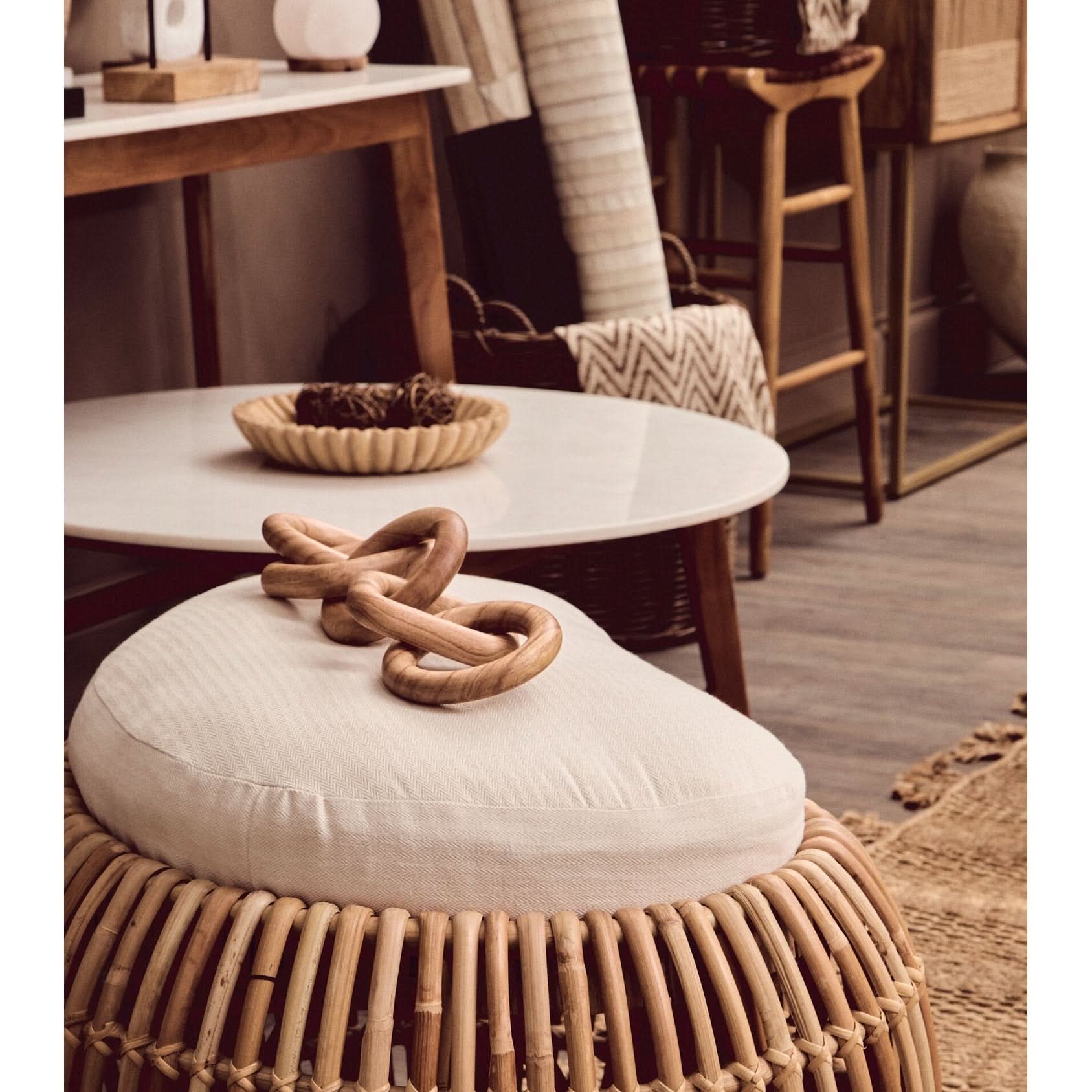 Cato Natural Wood Five Link Table Decor Chain   Nicholas John Interiors