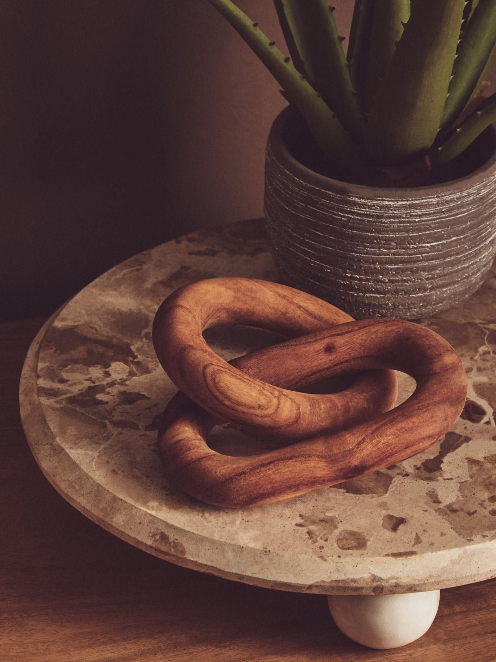 Cato Brown Wood 2 Link Chain Decor   Nicholas John Interiors