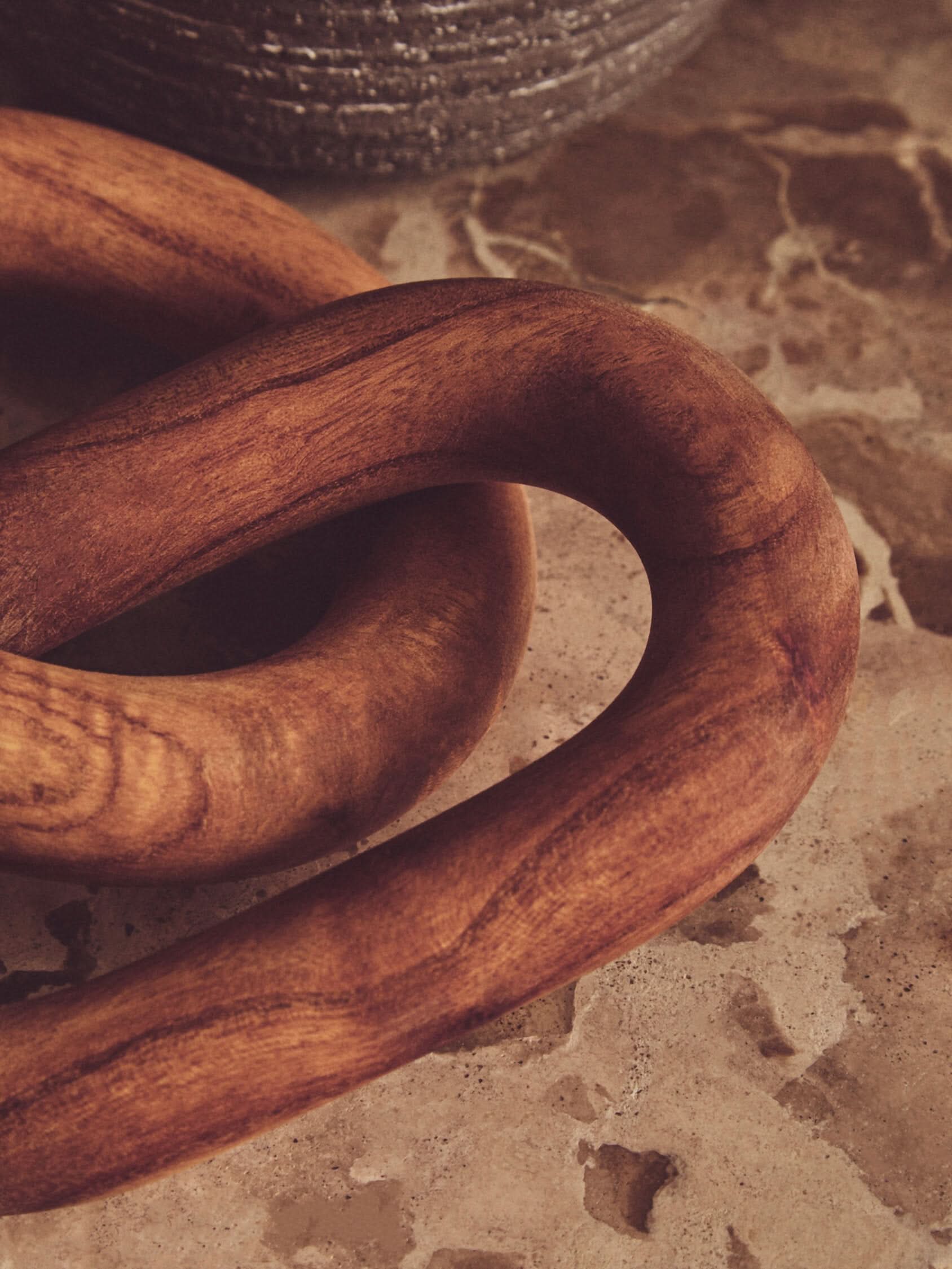 Cato Brown Wood 2 Link Chain Decor   Nicholas John Interiors