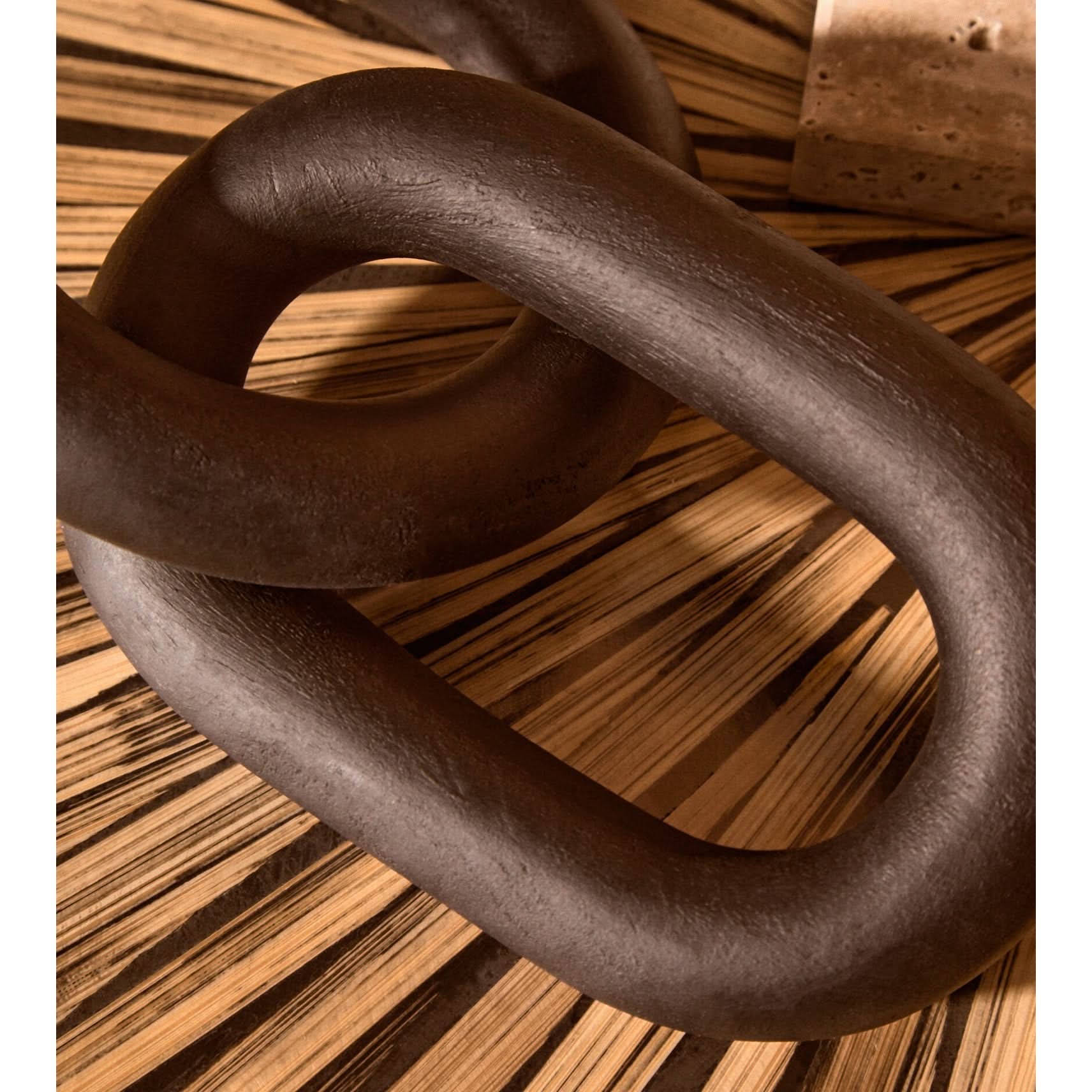 Cato Black Wood 2 Link Chain Decor   Nicholas John Interiors
