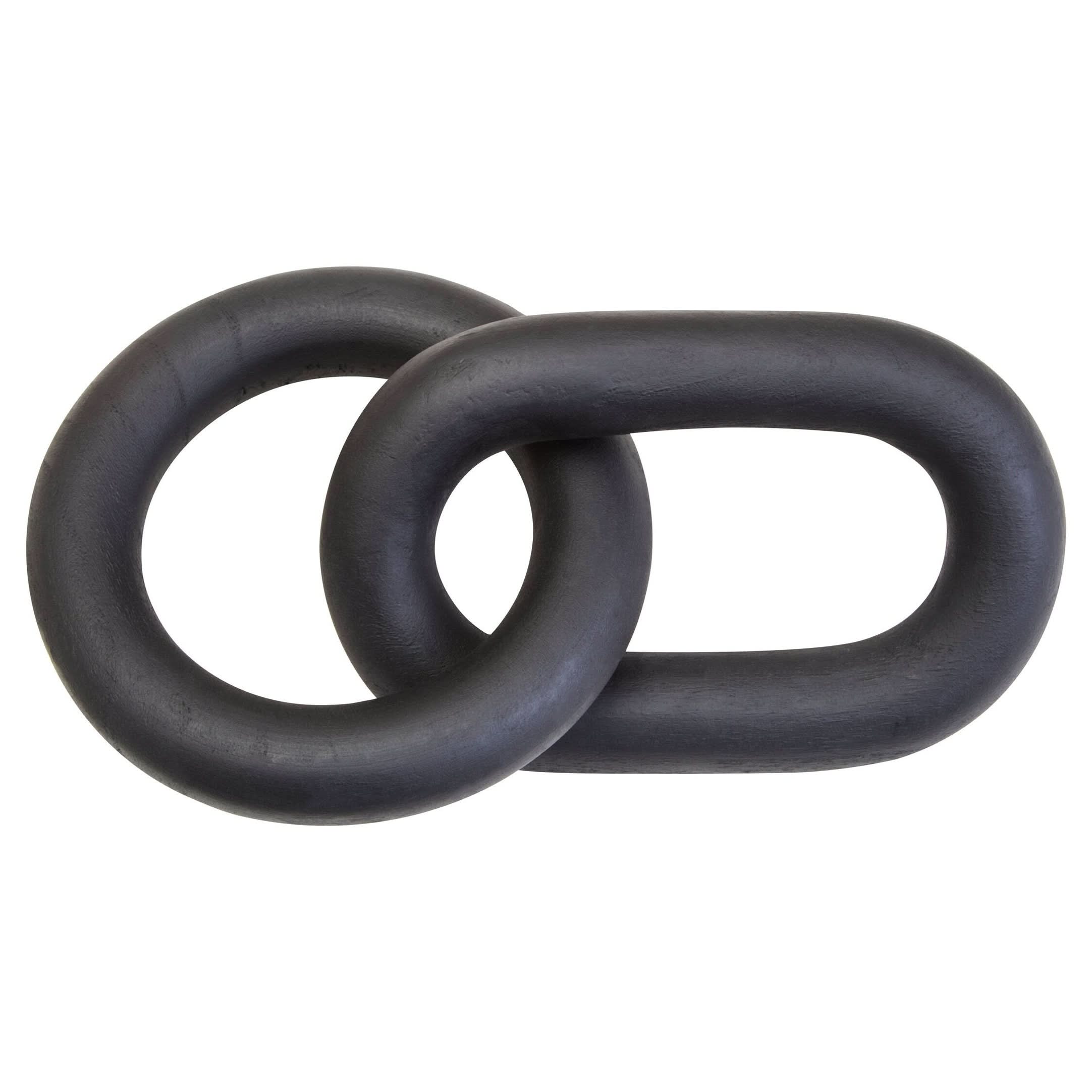 Cato Black Wood 2 Link Chain Decor   Nicholas John Interiors