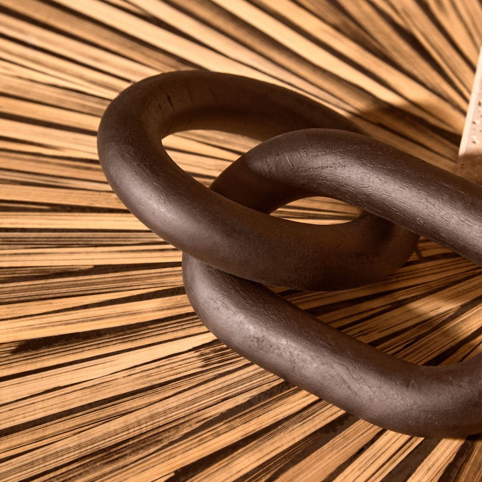 Cato Black Wood 2 Link Chain Decor   Nicholas John Interiors