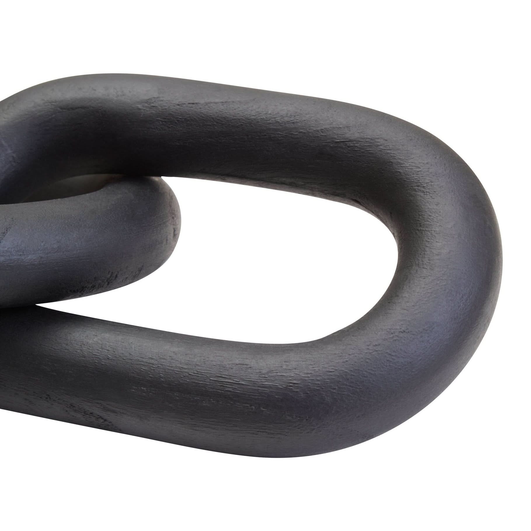 Cato Black Wood 2 Link Chain Decor   Nicholas John Interiors