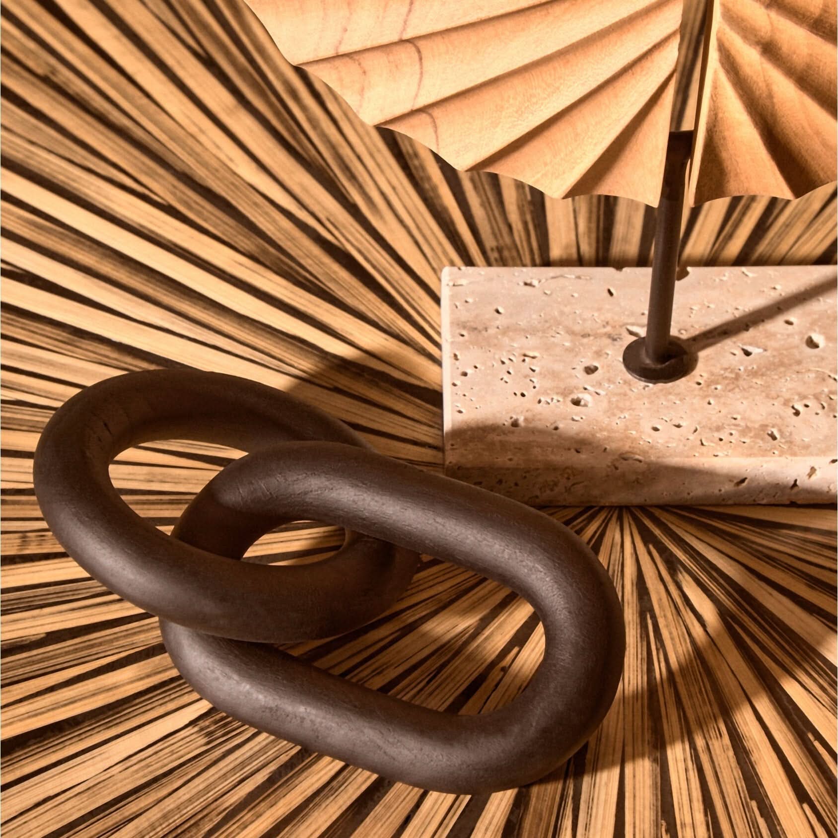 Cato Black Wood 2 Link Chain Decor   Nicholas John Interiors