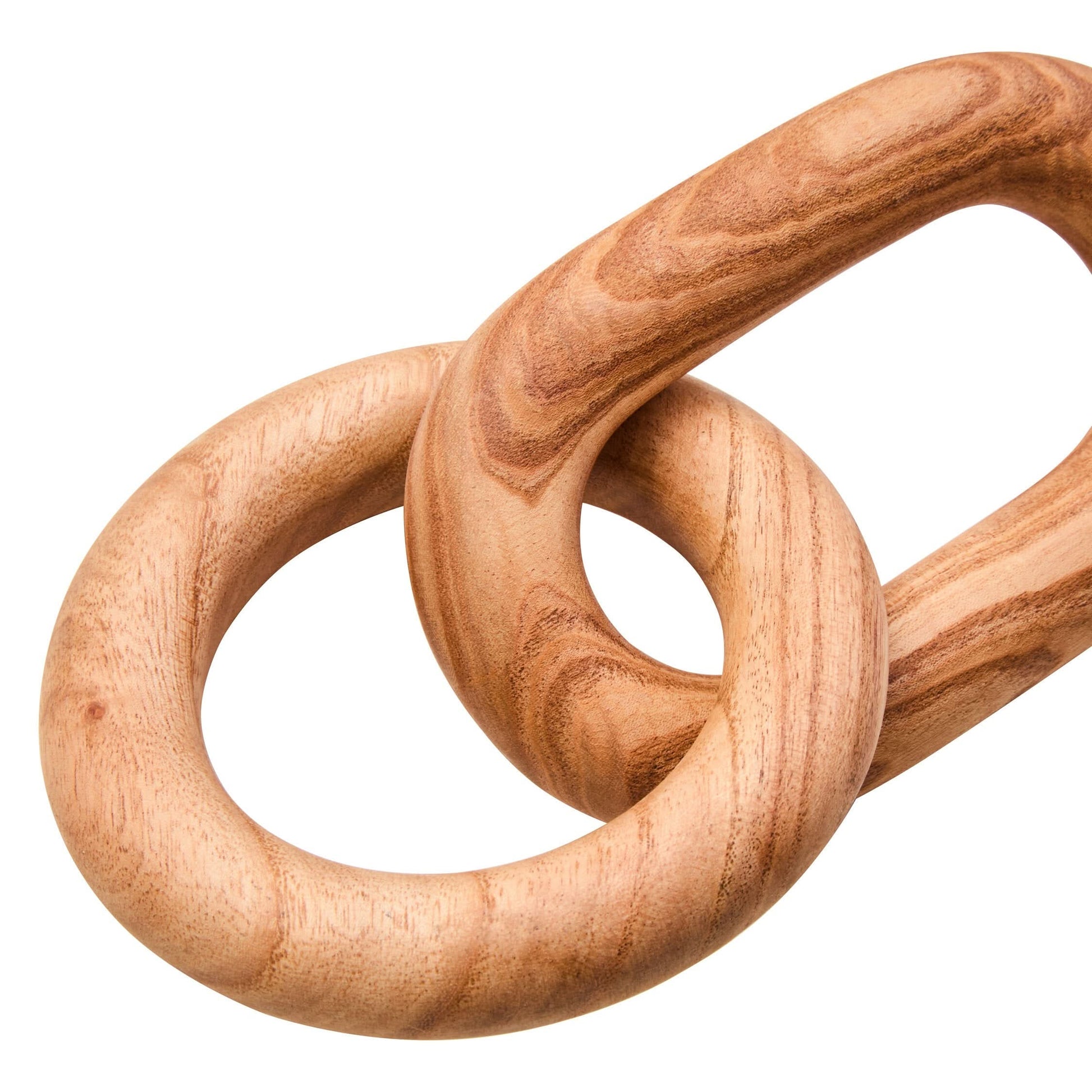 Cato Natural Wood 2 Link Chain Decor   Nicholas John Interiors