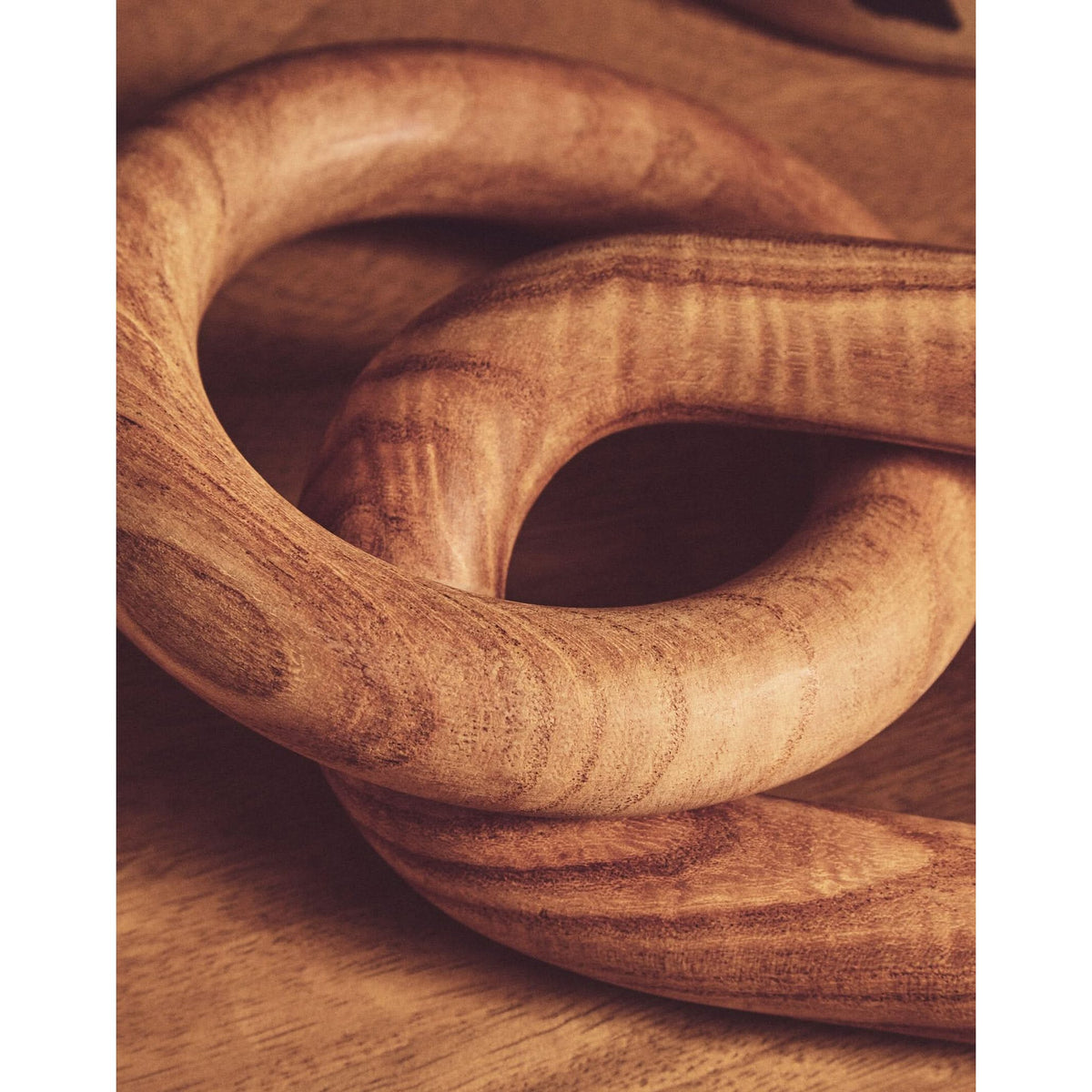 Cato Natural Wood 2 Link Chain Decor   Nicholas John Interiors