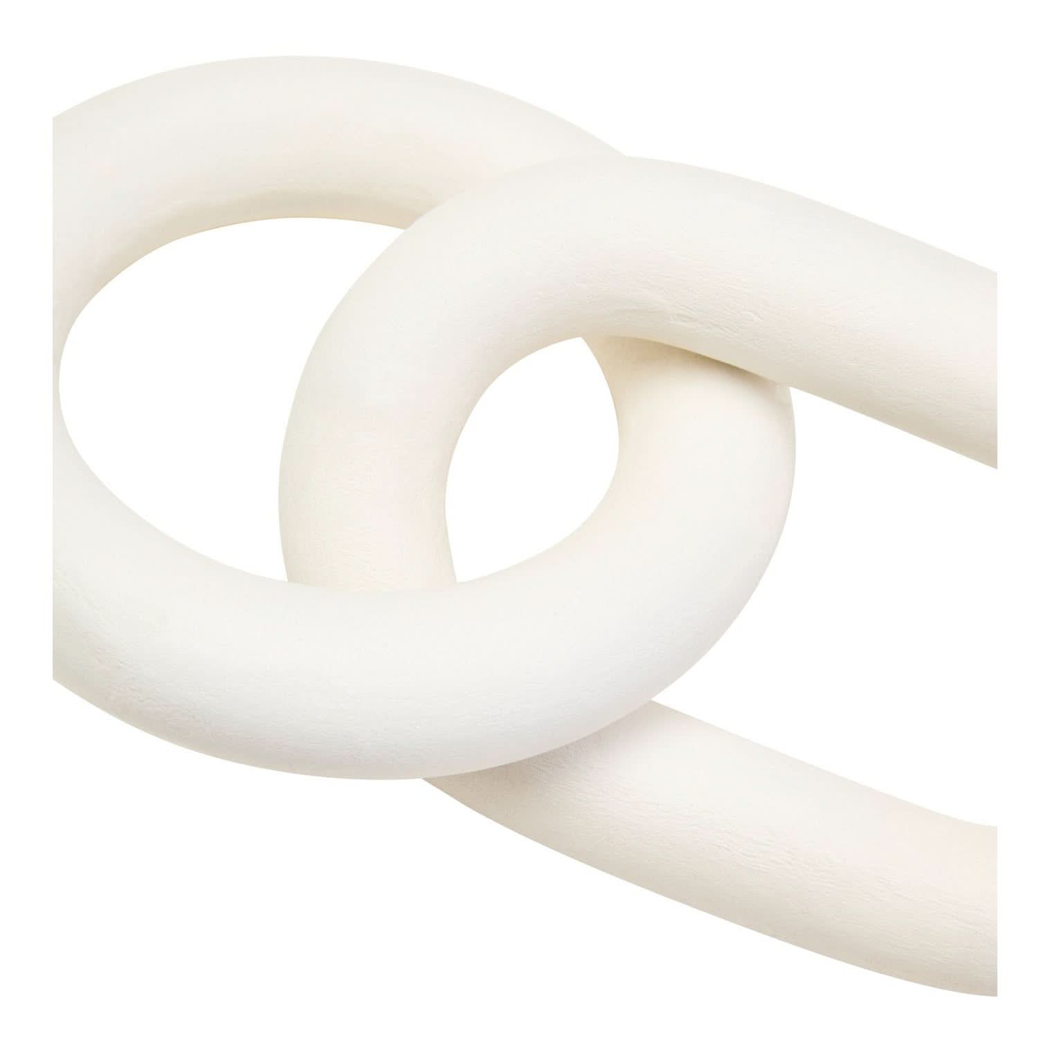 Cato White Wood 2 Link Chain Decor   Nicholas John Interiors