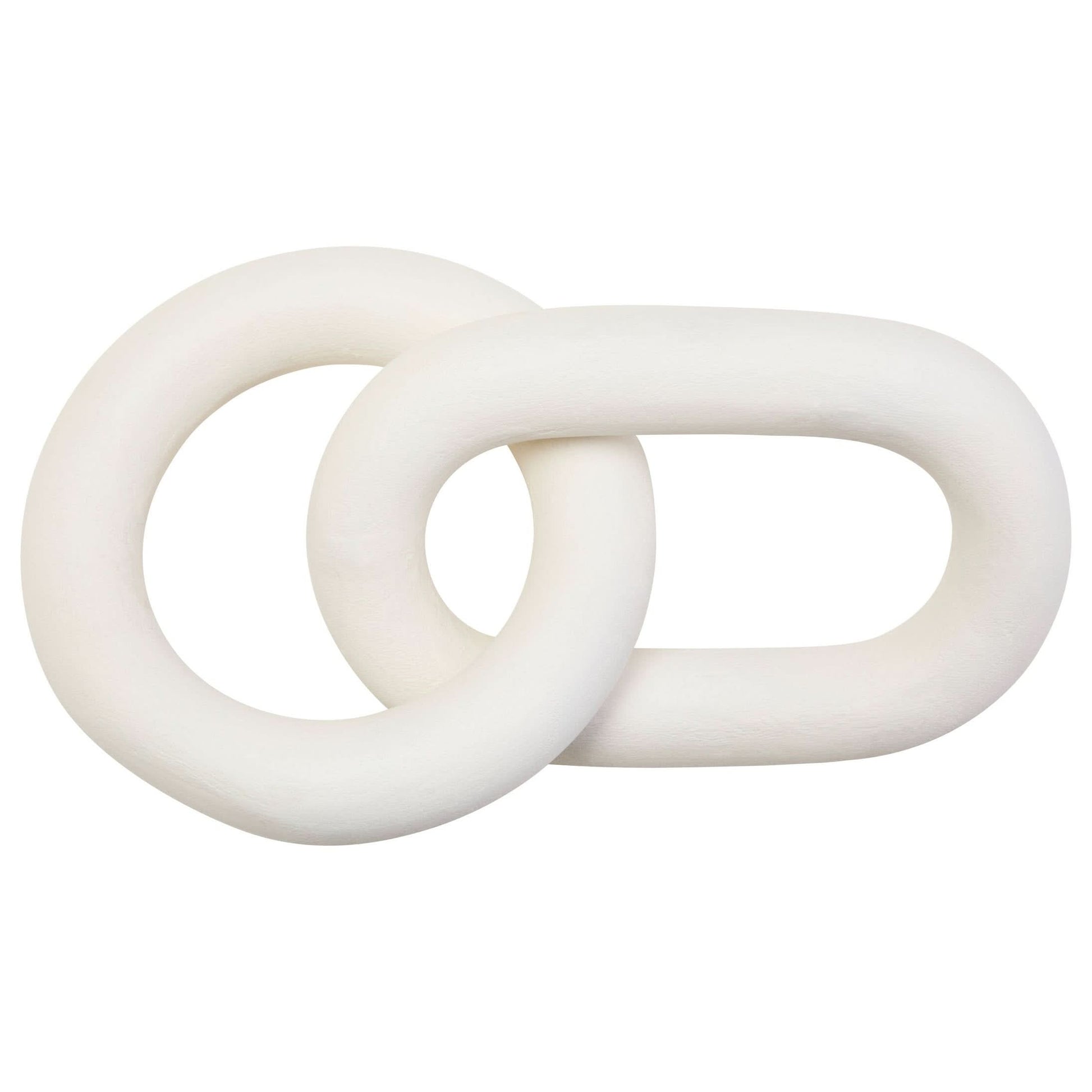 Cato White Wood 2 Link Chain Decor   Nicholas John Interiors