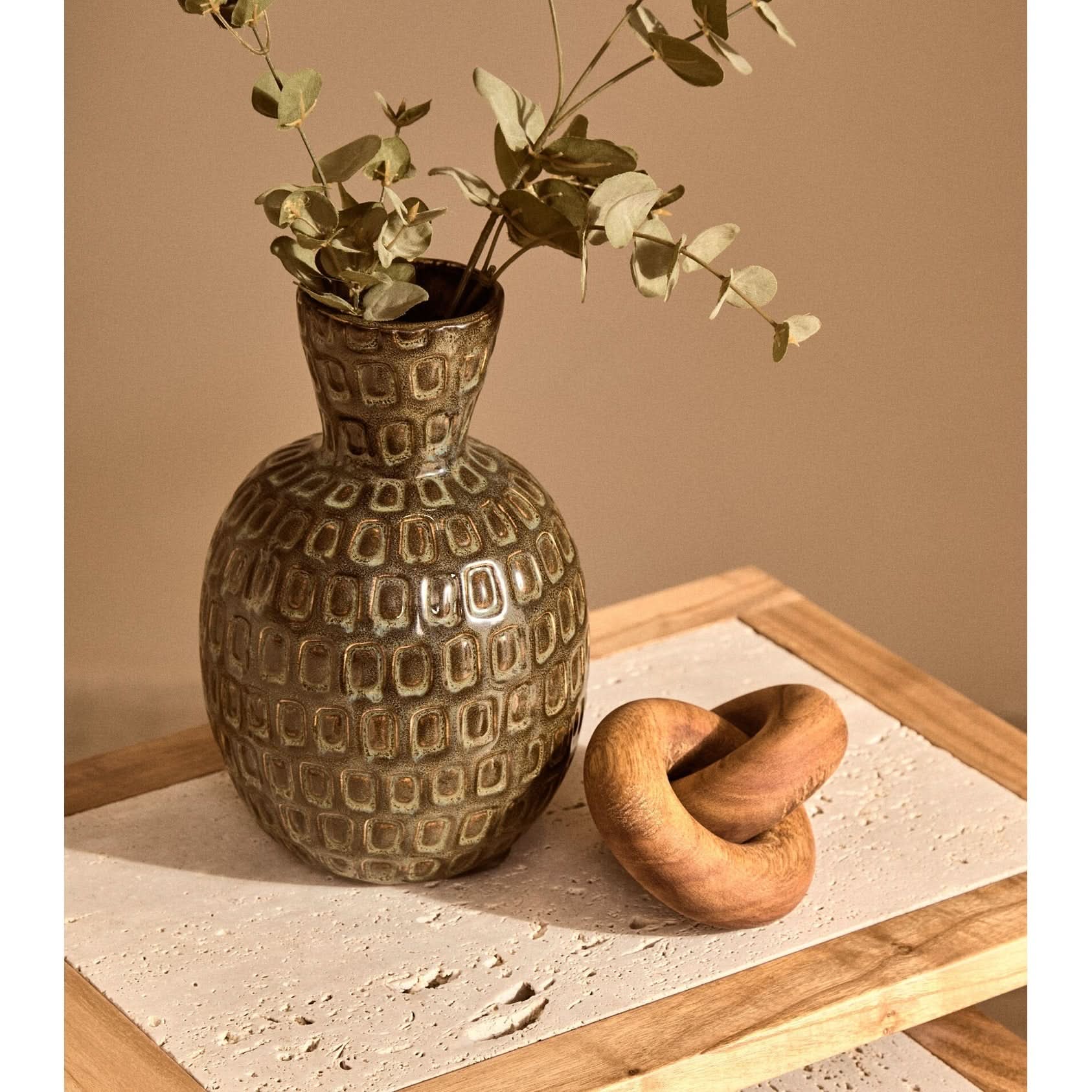 Cato Brown Wood Small Knot Decor   Nicholas John Interiors