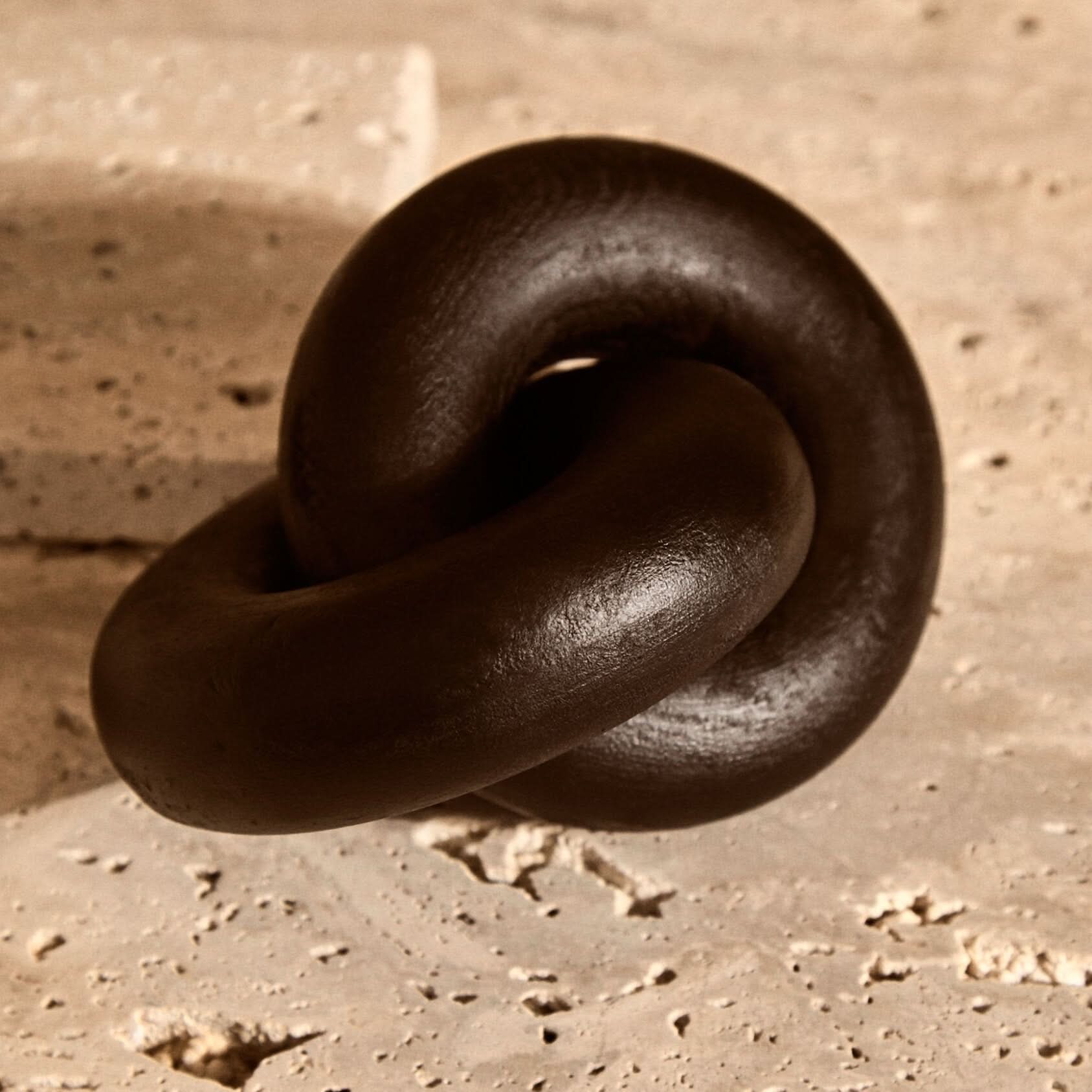 Cato Black Wood Small Knot Decor   Nicholas John Interiors