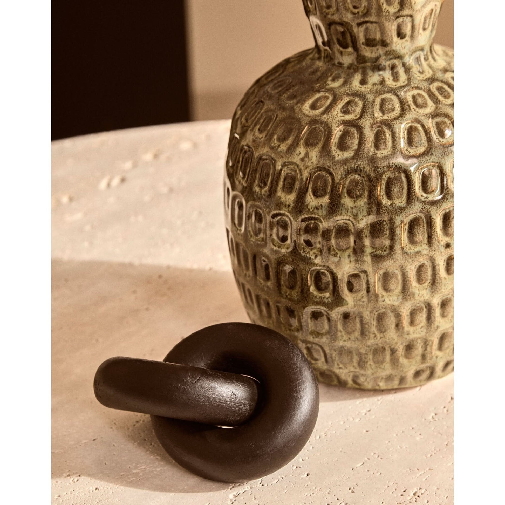 Cato Black Wood Small Knot Decor   Nicholas John Interiors