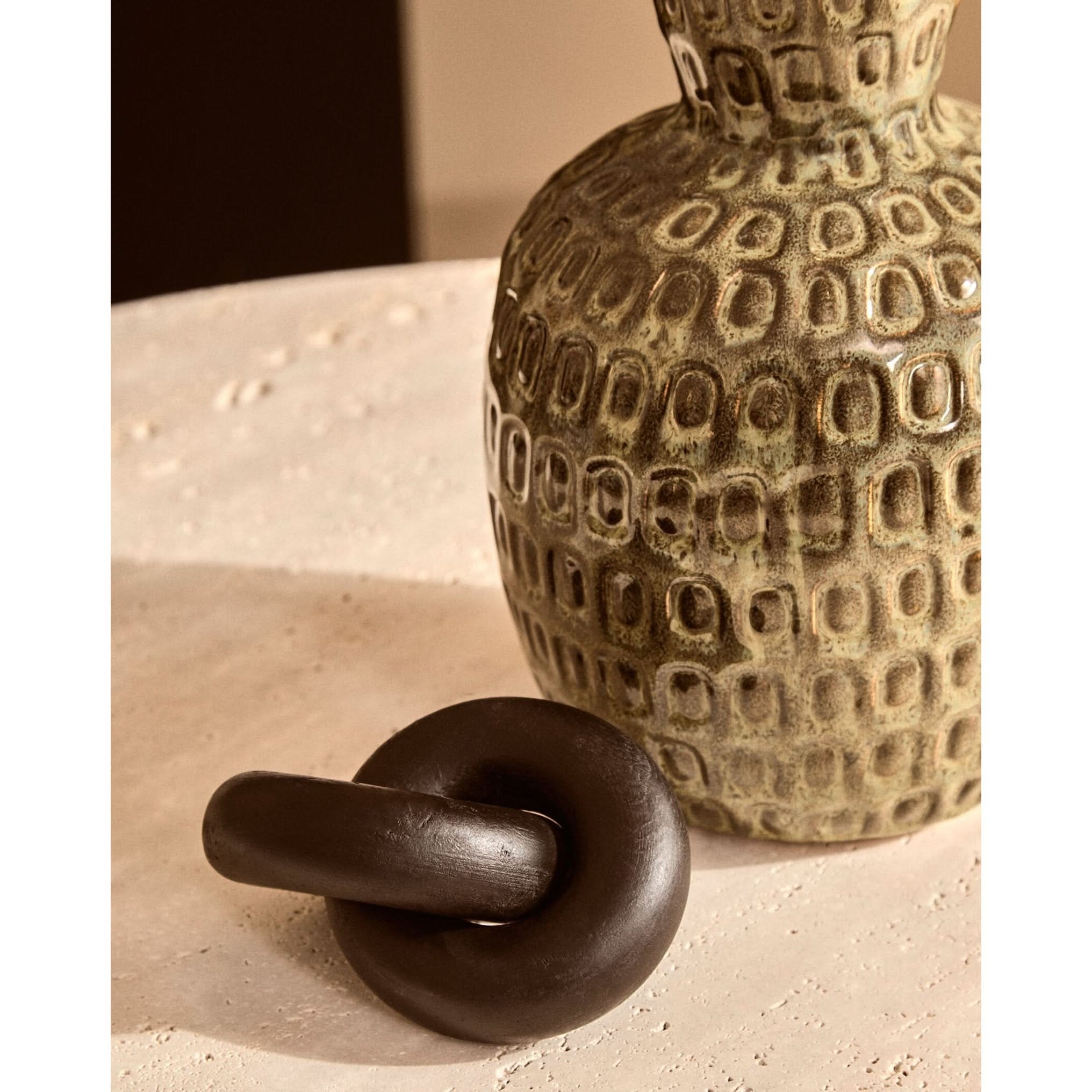 Cato Black Wood Small Knot Decor   Nicholas John Interiors