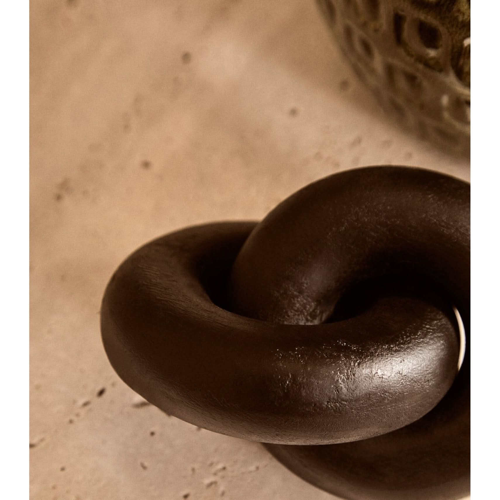 Cato Black Wood Small Knot Decor   Nicholas John Interiors