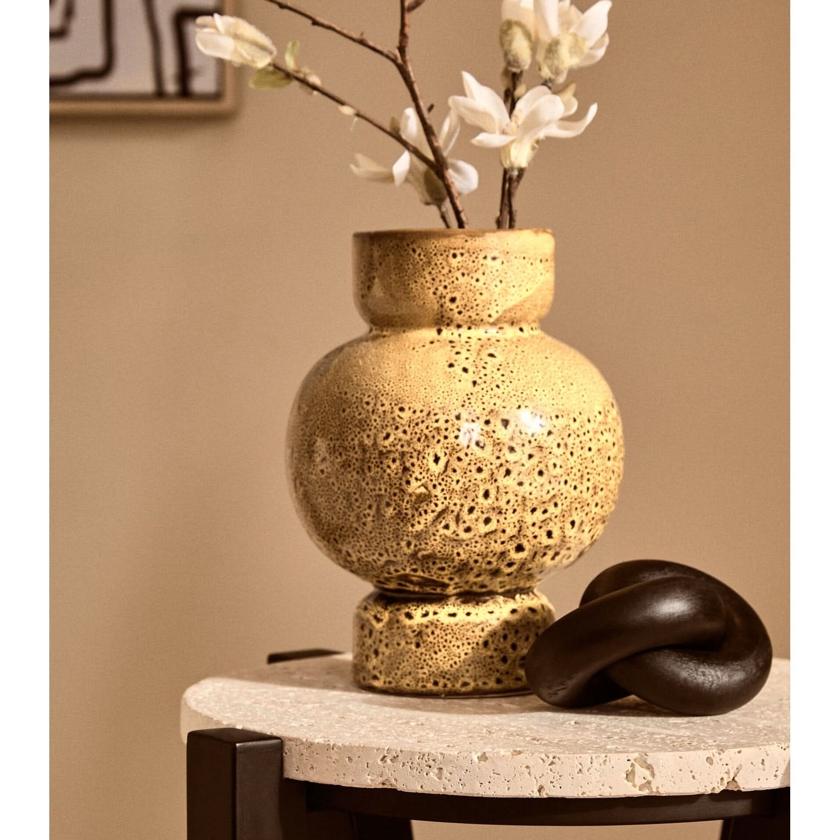 Cato Black Wood Small Knot Decor   Nicholas John Interiors