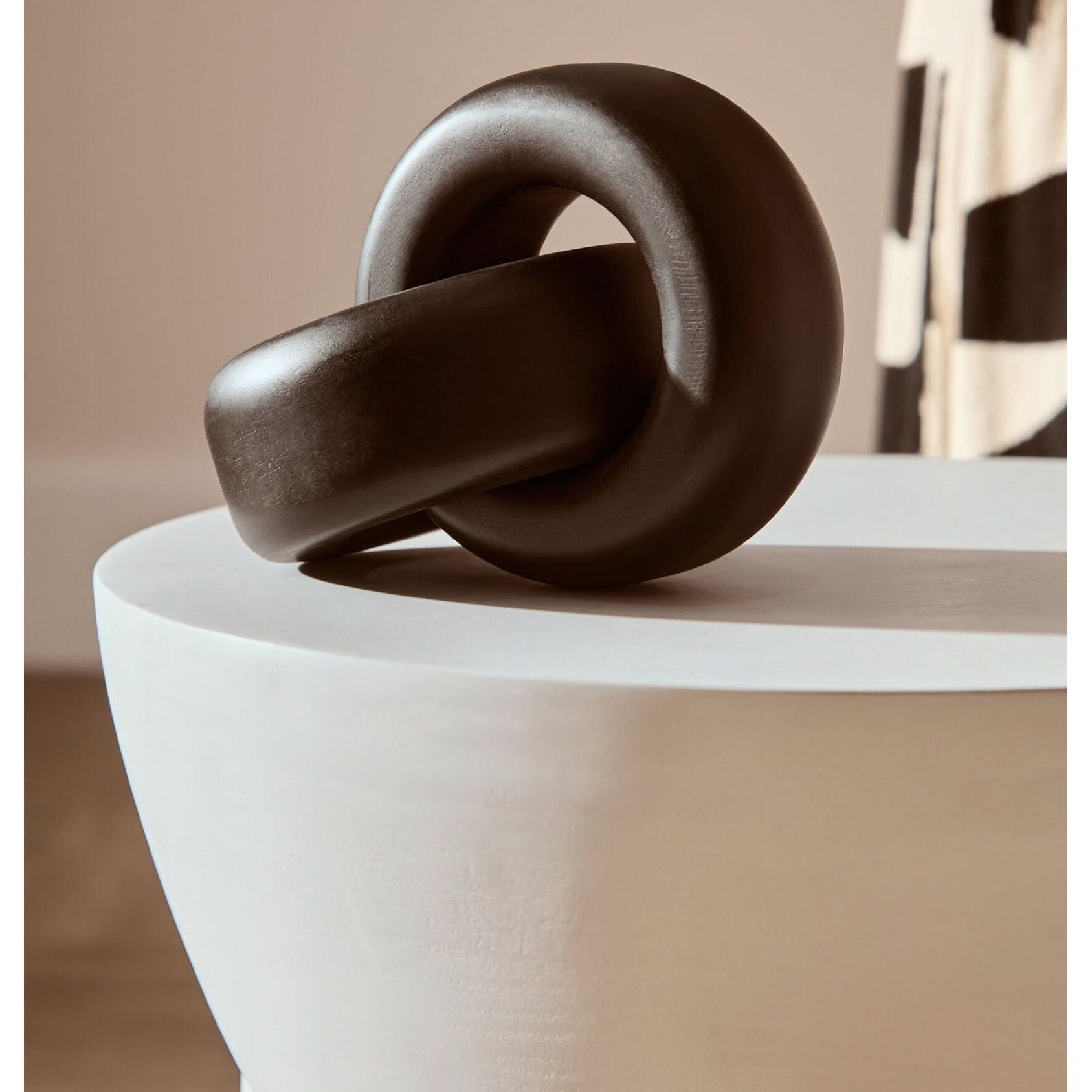 Cato Black Wood Small Knot Decor   Nicholas John Interiors