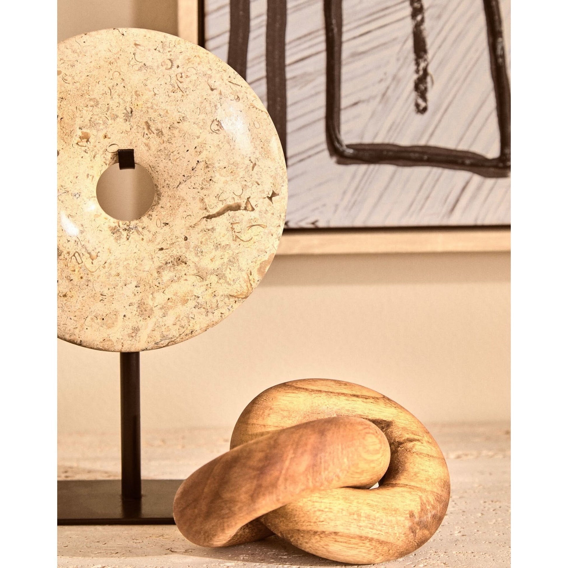 Cato Natural Wood Small Knot Decor   Nicholas John Interiors