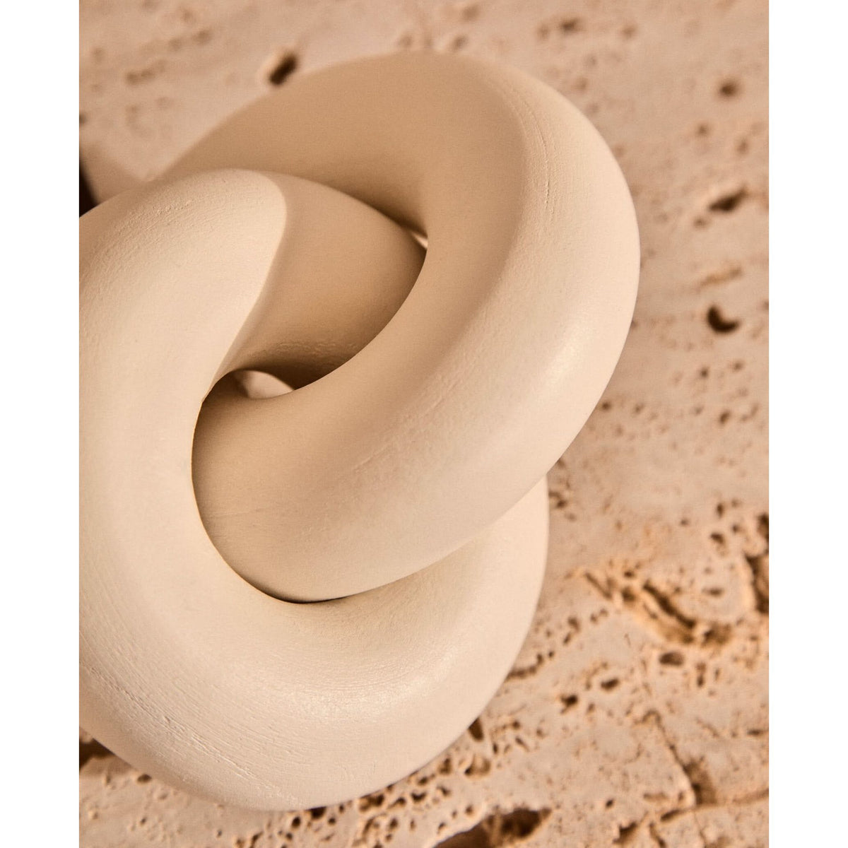 Cato White Wood Small Knot Decor   Nicholas John Interiors