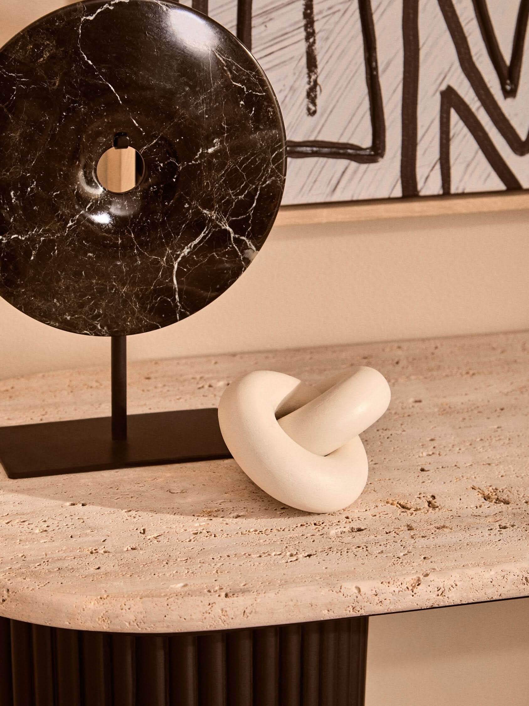 Cato White Wood Small Knot Decor   Nicholas John Interiors
