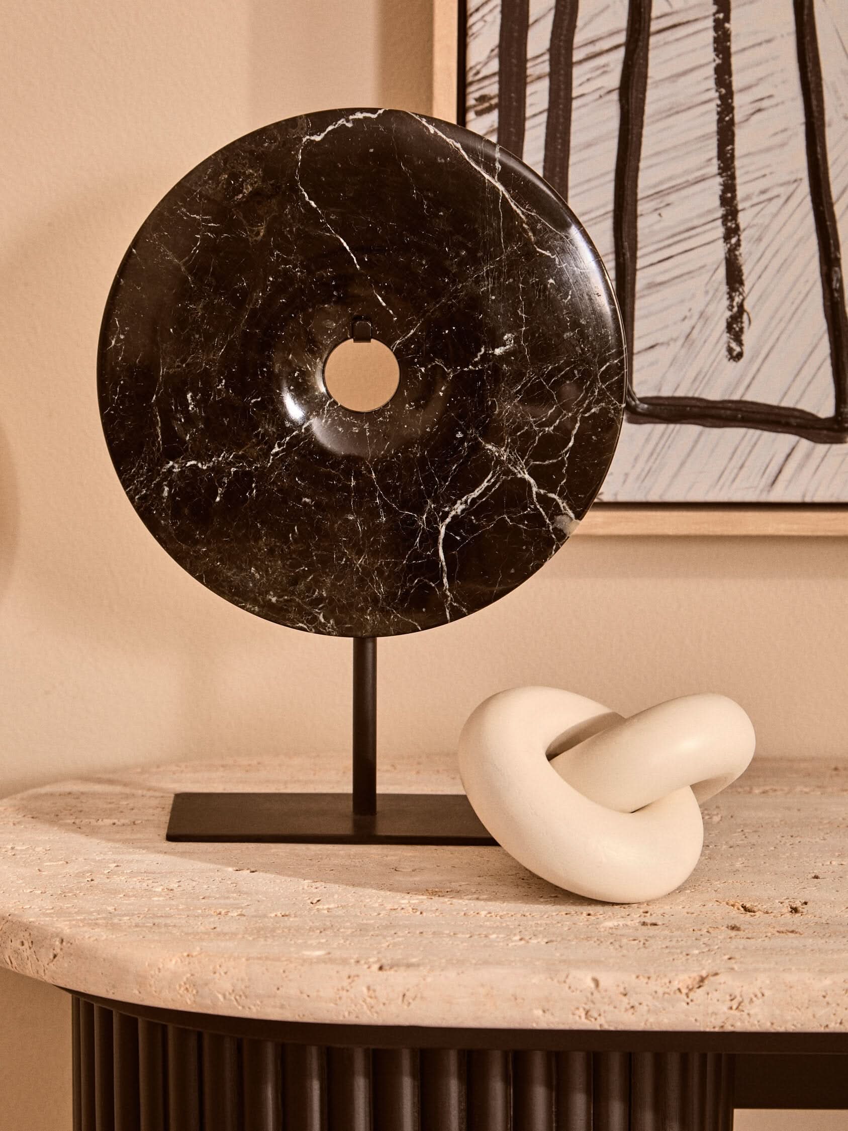 Cato White Wood Small Knot Decor   Nicholas John Interiors