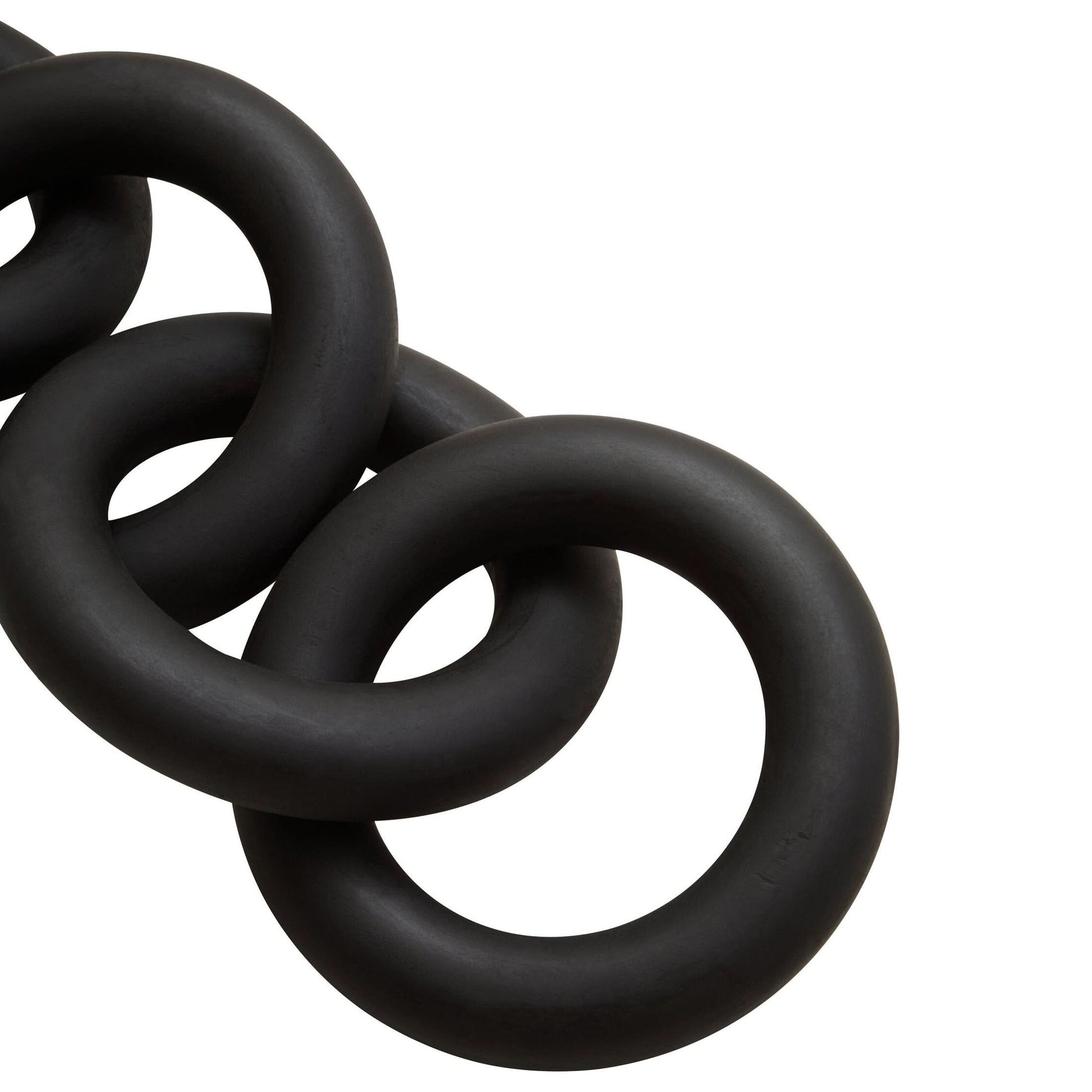 Cato Black Wooden 5 Link Floor Decor Chain   Nicholas John Interiors