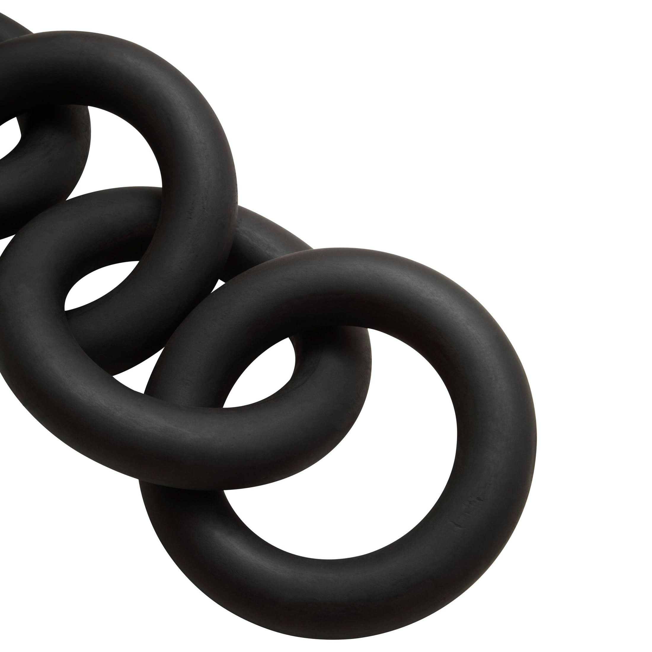 Cato Black Wooden 5 Link Floor Decor Chain   Nicholas John Interiors