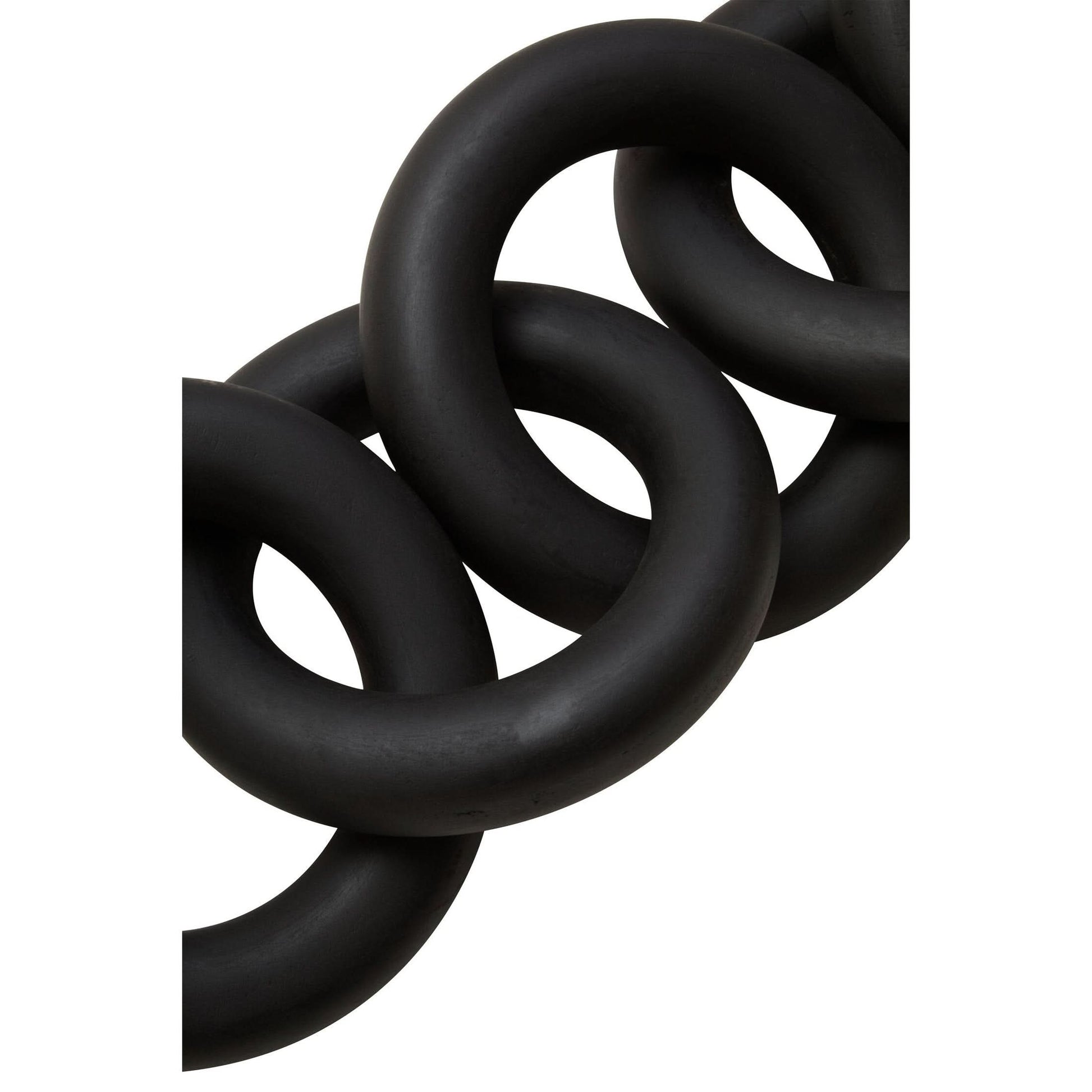 Cato Black Wooden 5 Link Floor Decor Chain   Nicholas John Interiors