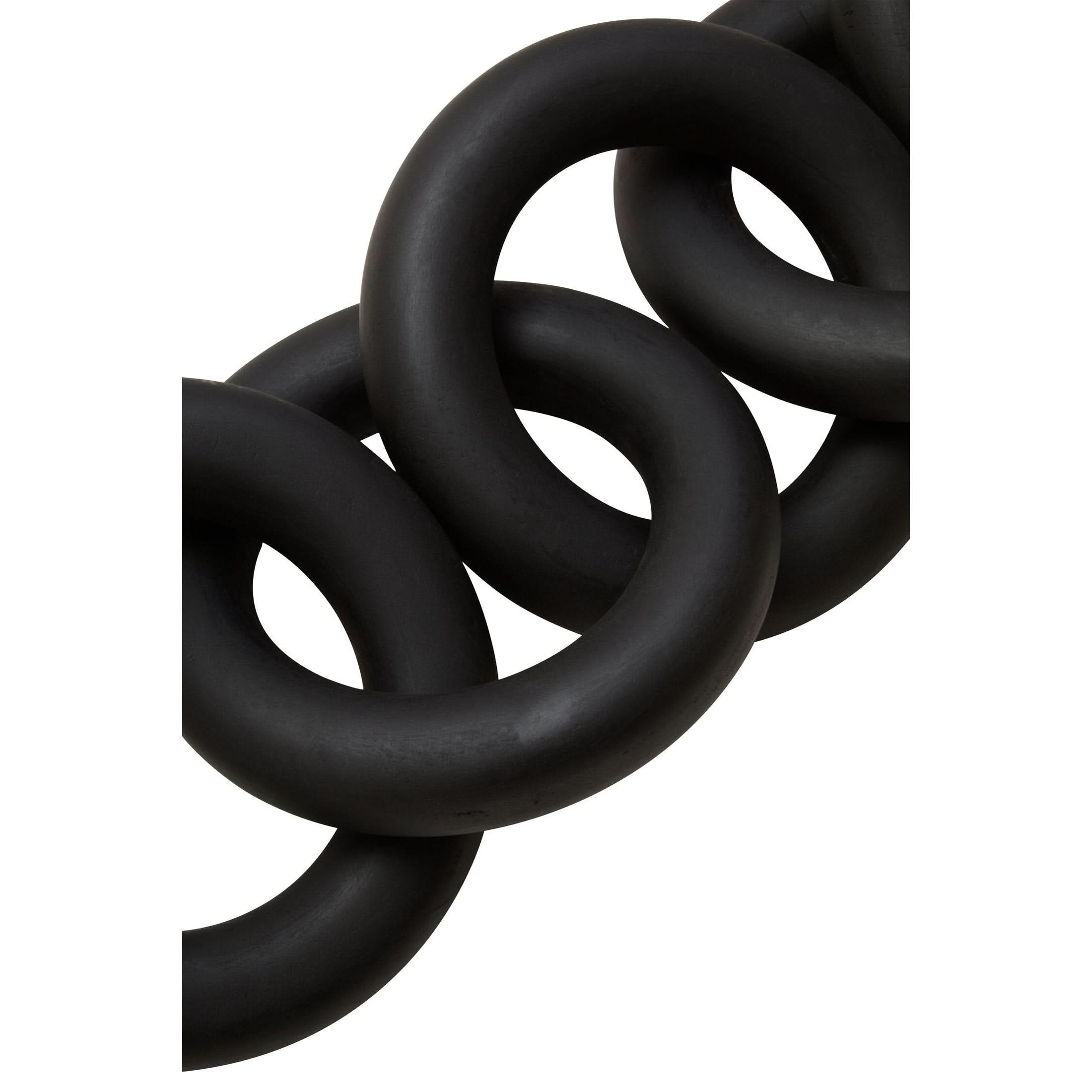 Cato Black Wooden 5 Link Floor Decor Chain   Nicholas John Interiors