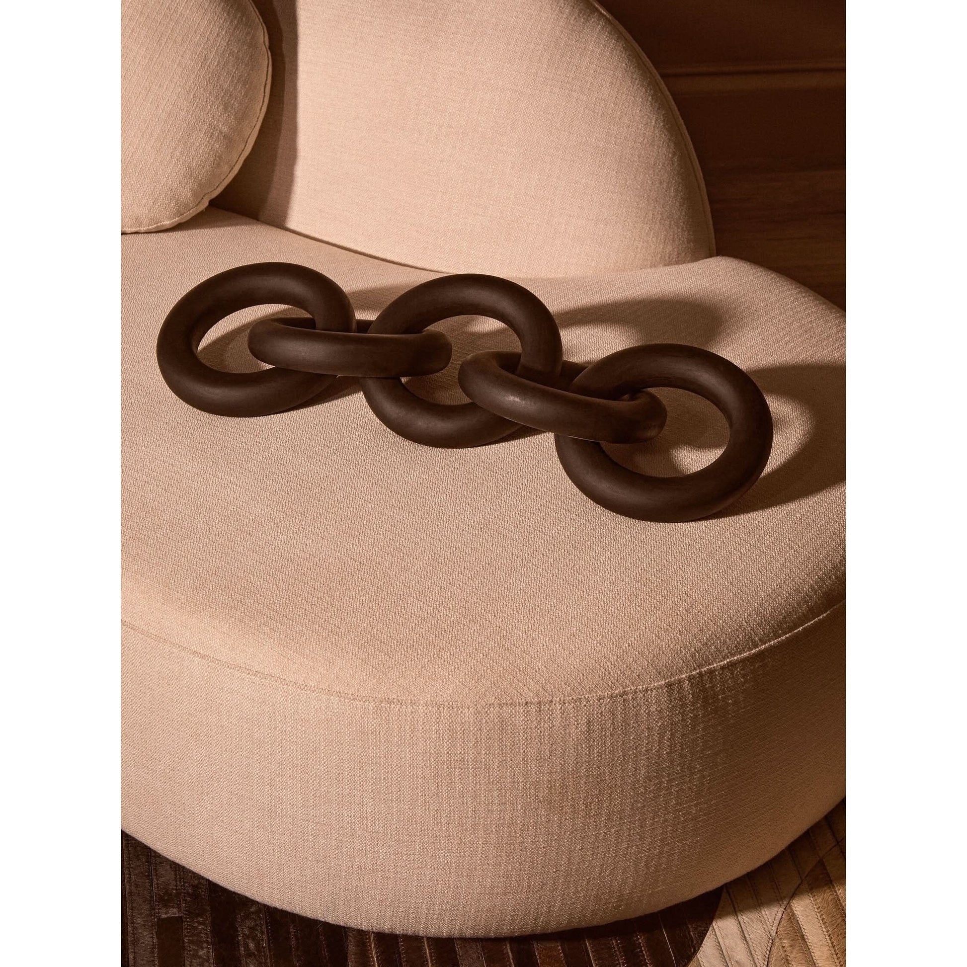 Cato Black Wooden 5 Link Floor Decor Chain   Nicholas John Interiors