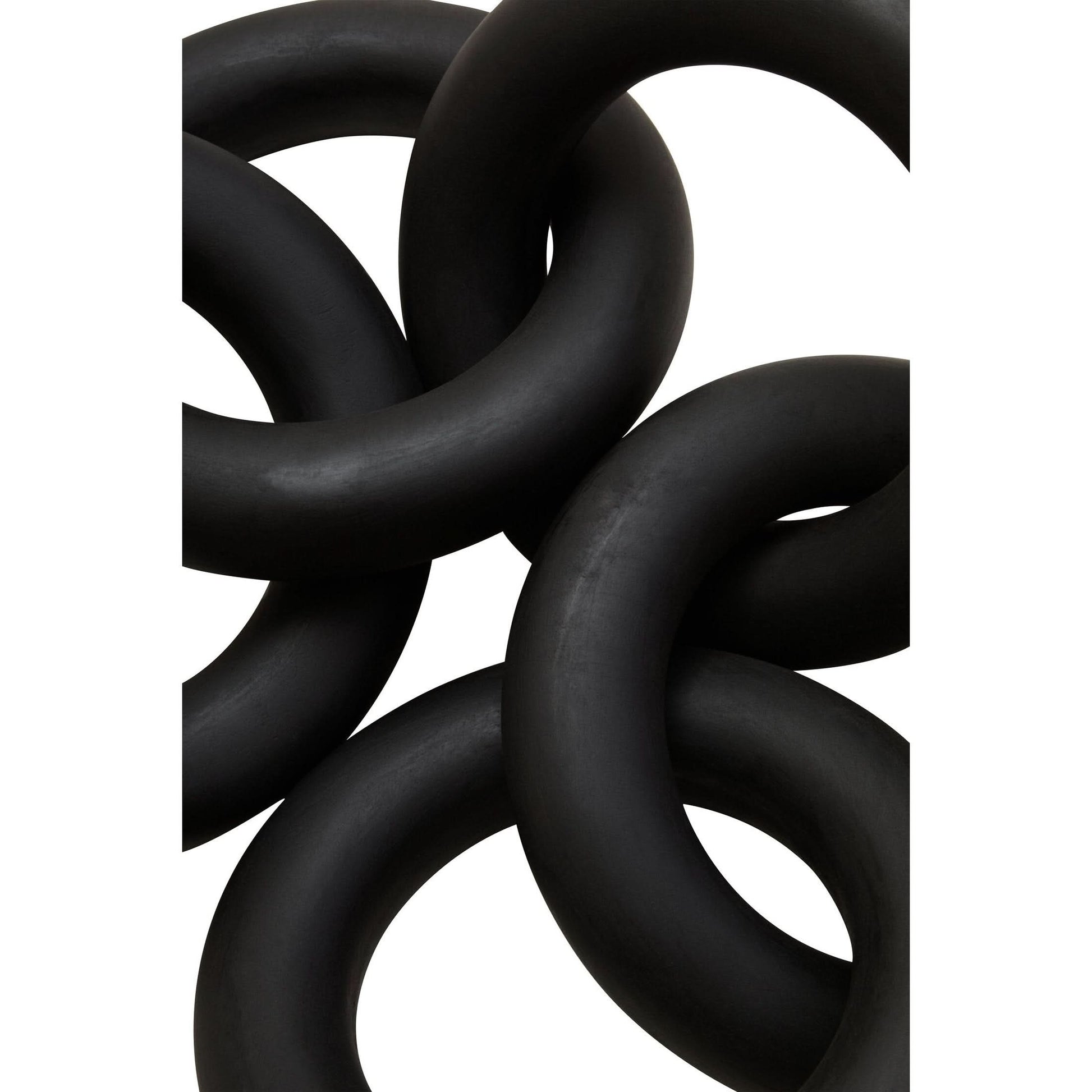 Cato Black Wooden 5 Link Floor Decor Chain   Nicholas John Interiors
