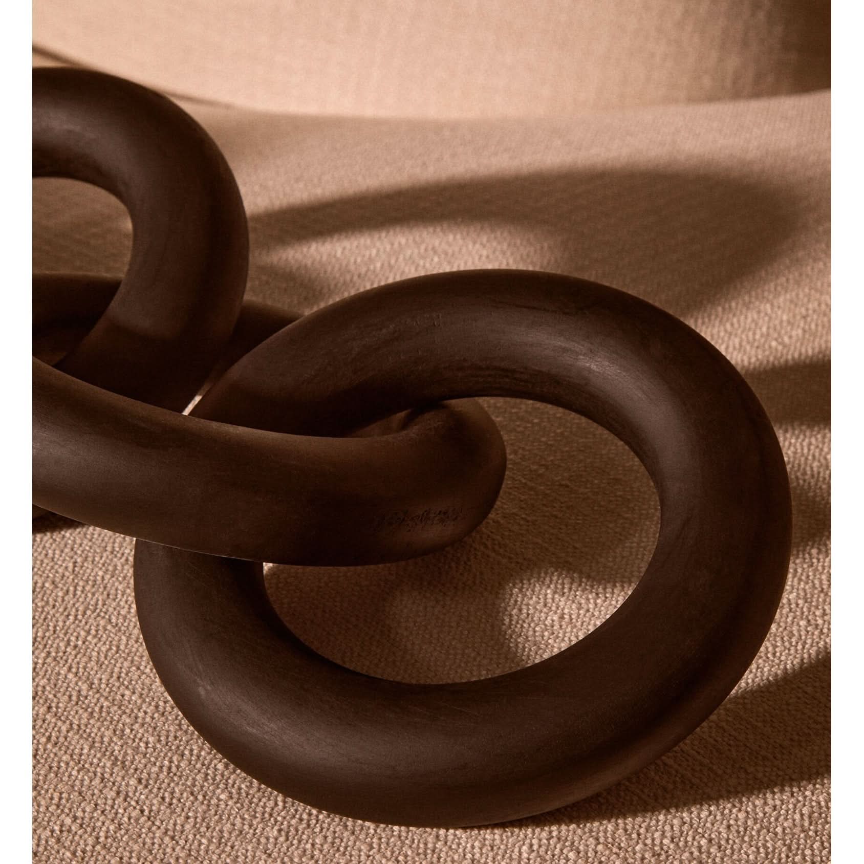 Cato Black Wooden 5 Link Floor Decor Chain   Nicholas John Interiors