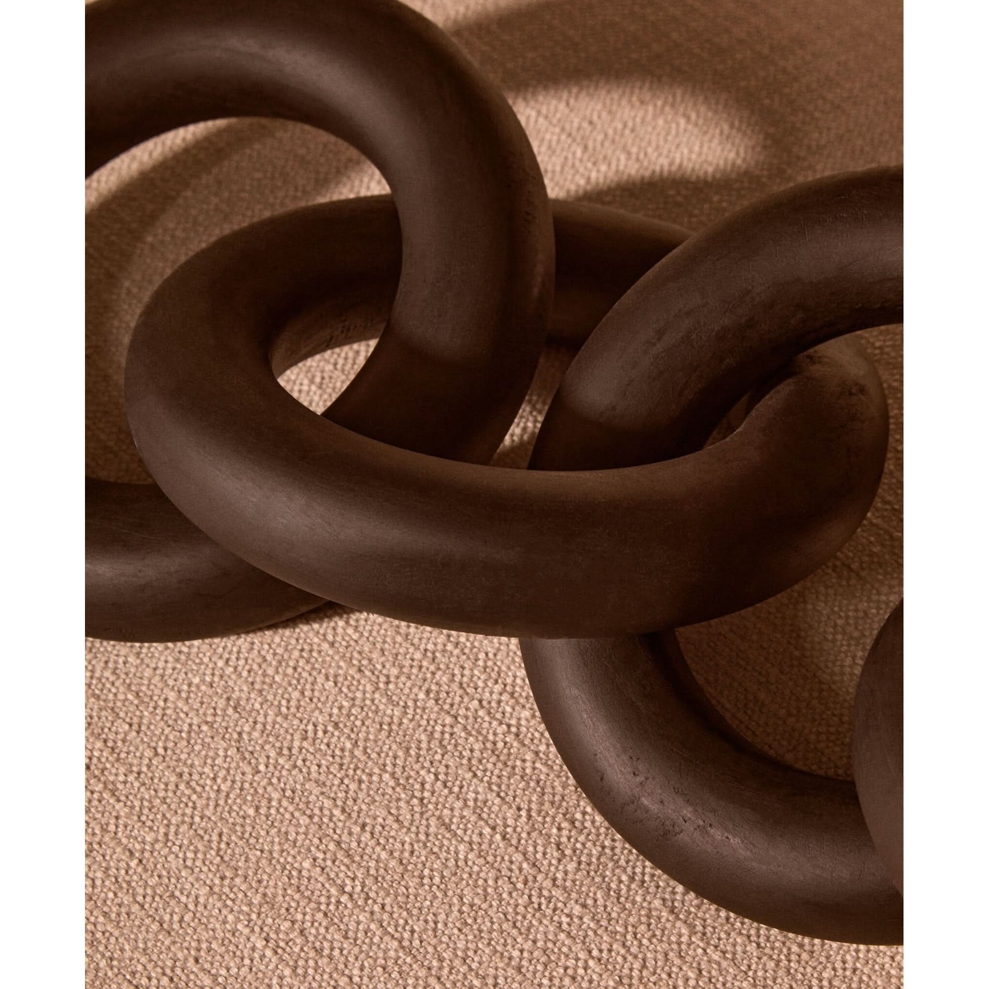 Cato Black Wooden 5 Link Floor Decor Chain   Nicholas John Interiors
