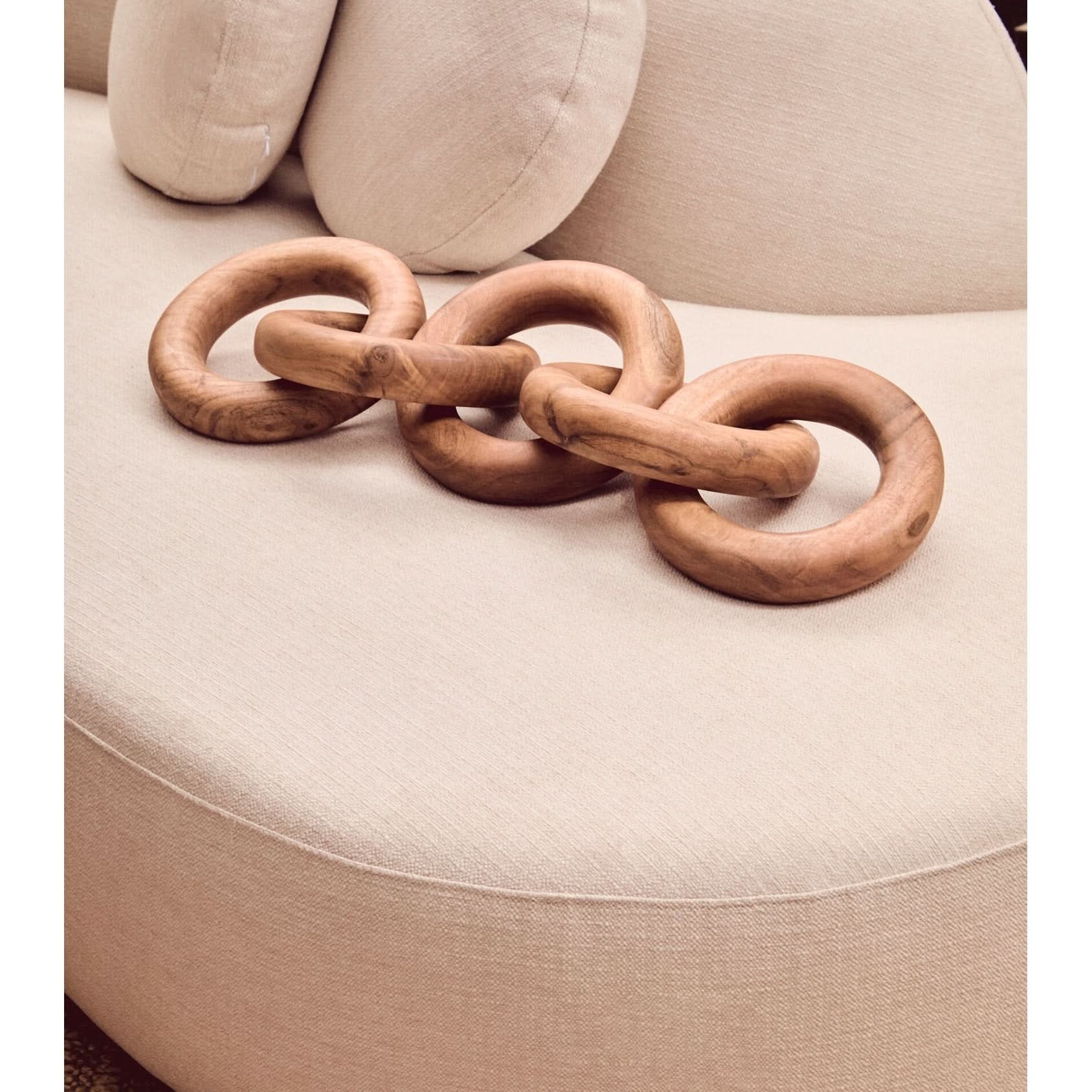 Cato Natural Wooden 5 Link Floor Decor Chain   Nicholas John Interiors
