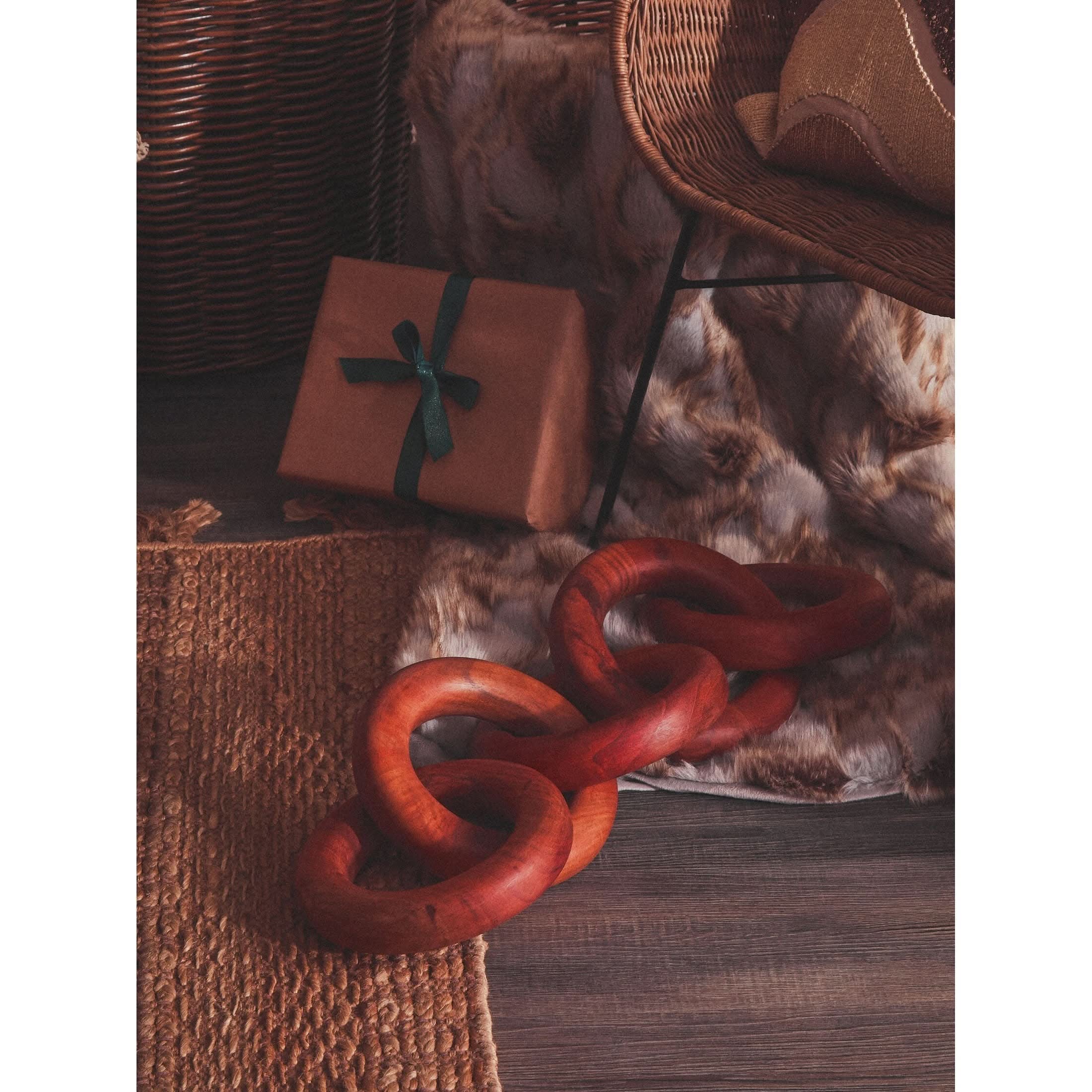 Cato Natural Wooden 5 Link Floor Decor Chain   Nicholas John Interiors