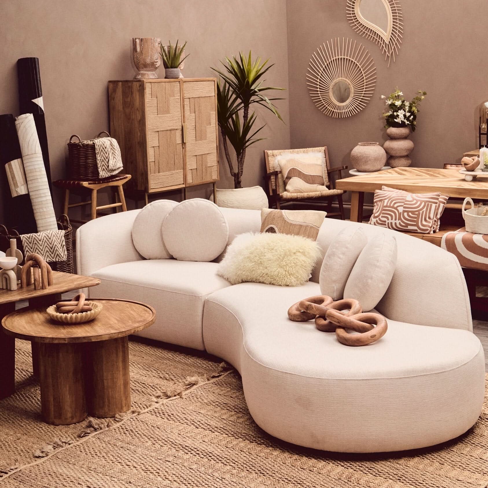 Cato Natural Wooden 5 Link Floor Decor Chain   Nicholas John Interiors