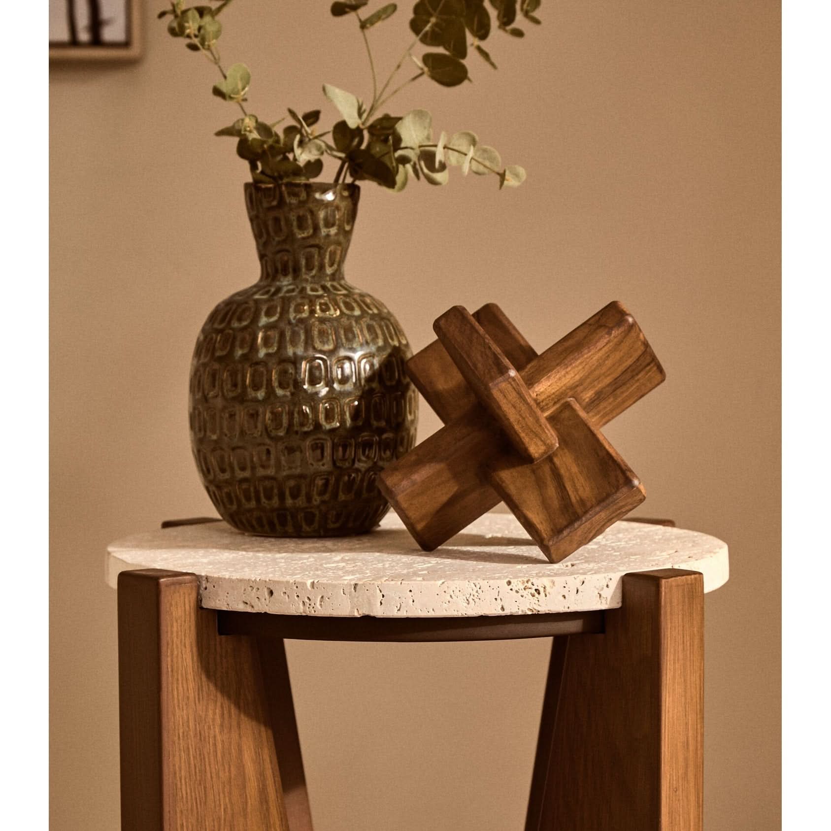 Cato Brown Wood Sculpture   Nicholas John Interiors